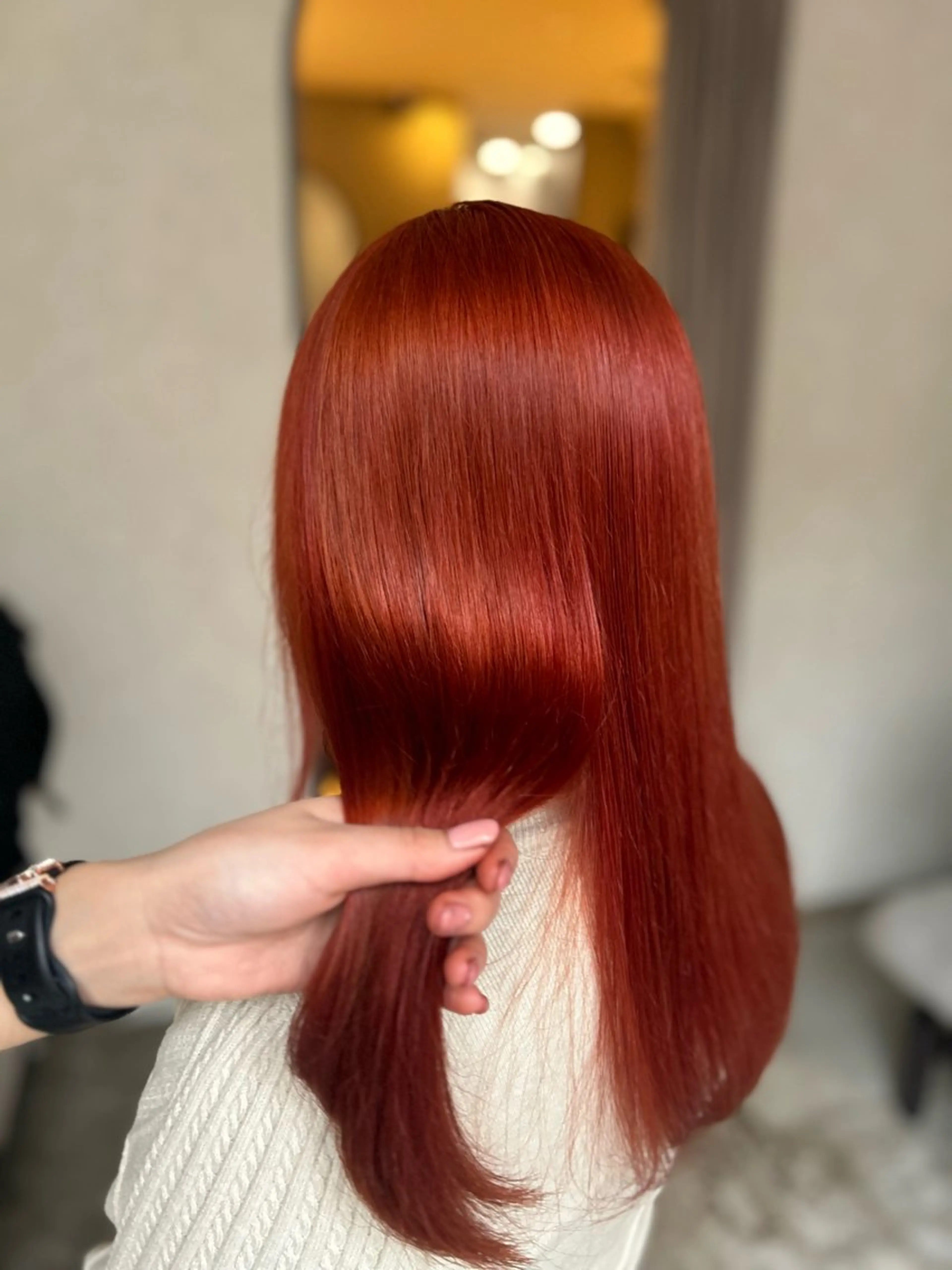 カラー ブリーチ ケアブリーチ オレンジ 心斎橋🤍inity KIKOのヘアスタイル