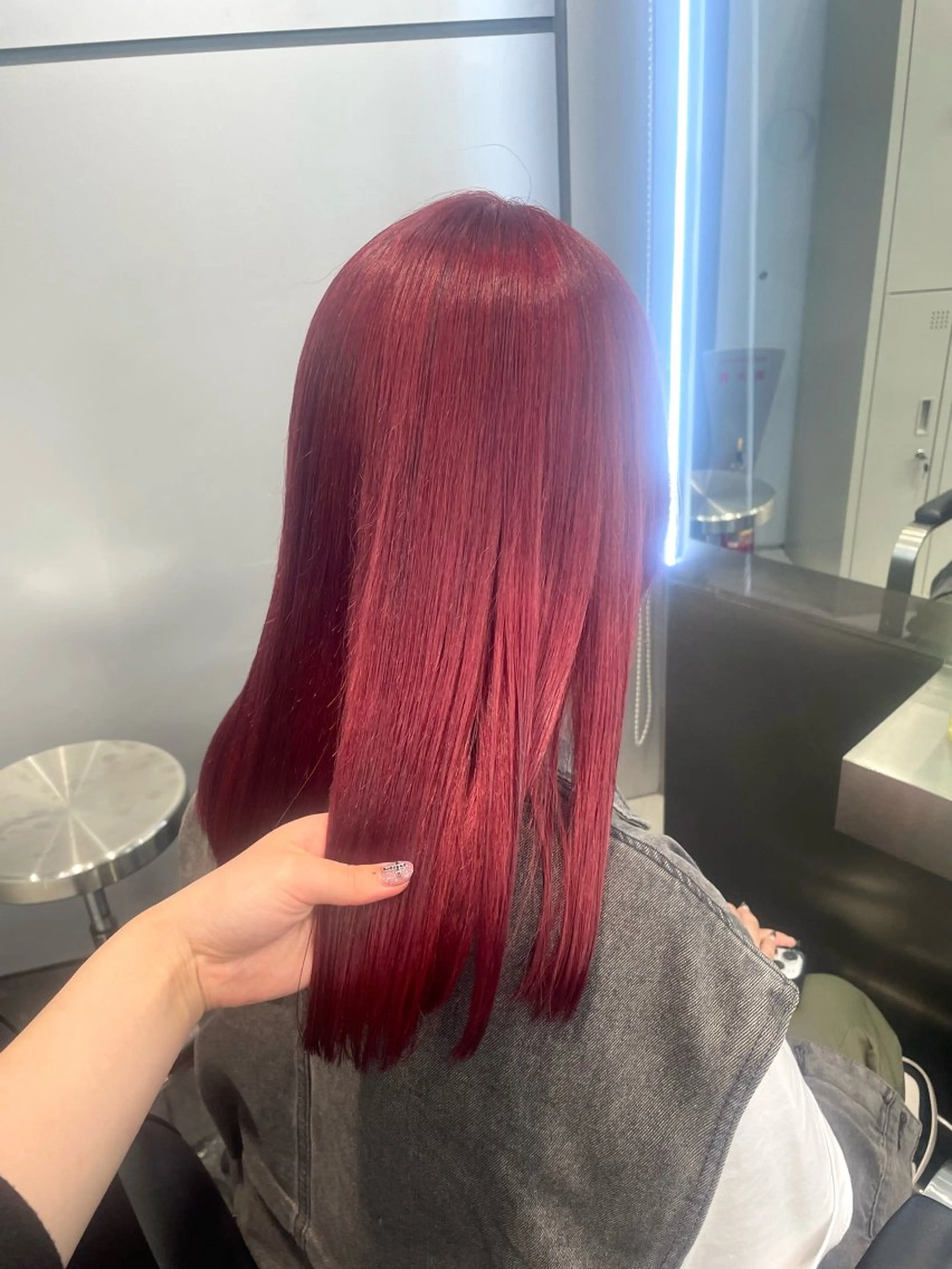 ロング カラー ブリーチ ケアブリーチ ダブルカラー ハイトーンカラー メンズウルフ🐺♡ ピンク♡ヘアメ🎀のヘアスタイル