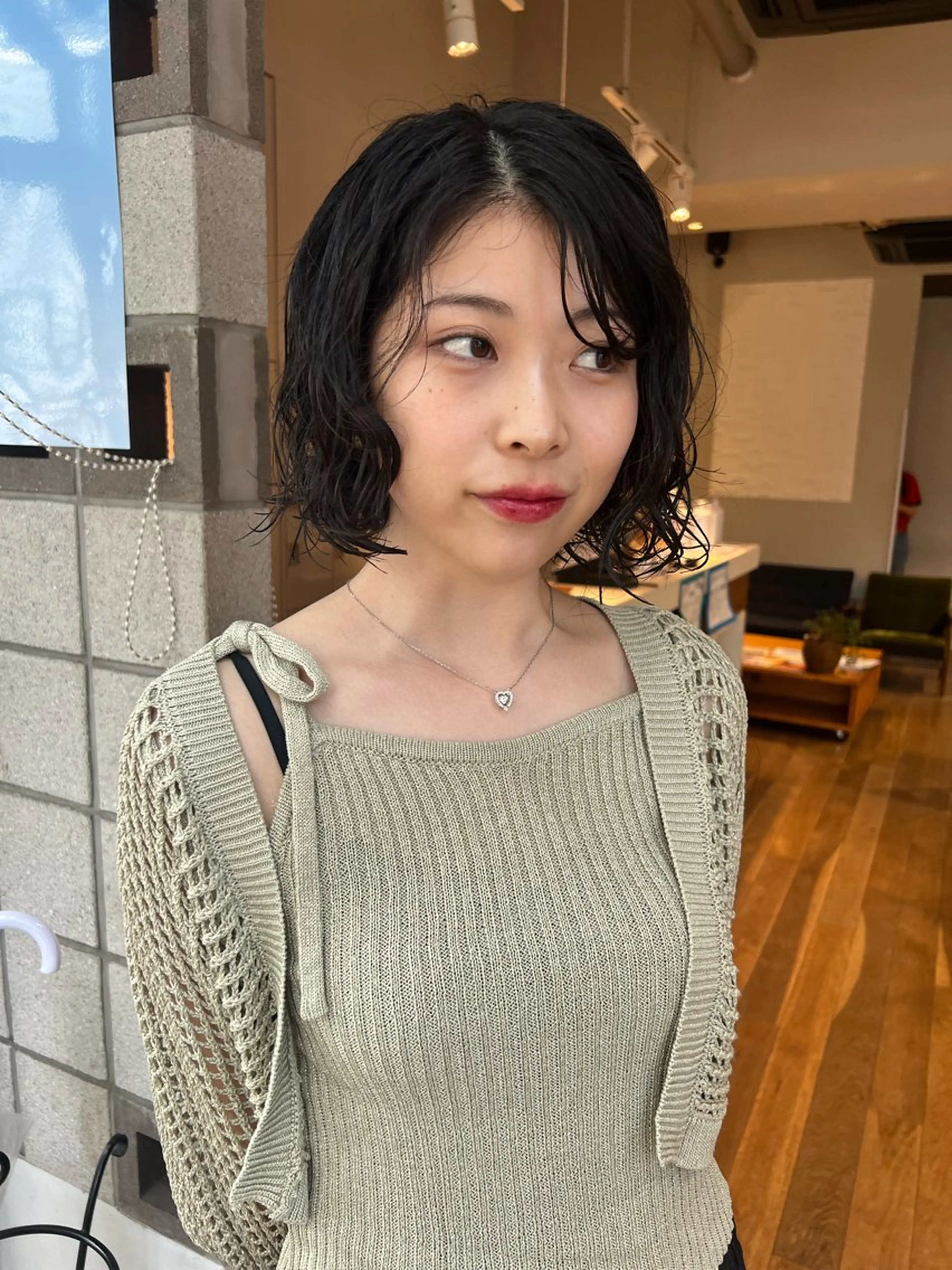 ミディアム ミディアムパーマ ボブ カット パーマ 松本  夏海のヘアスタイル