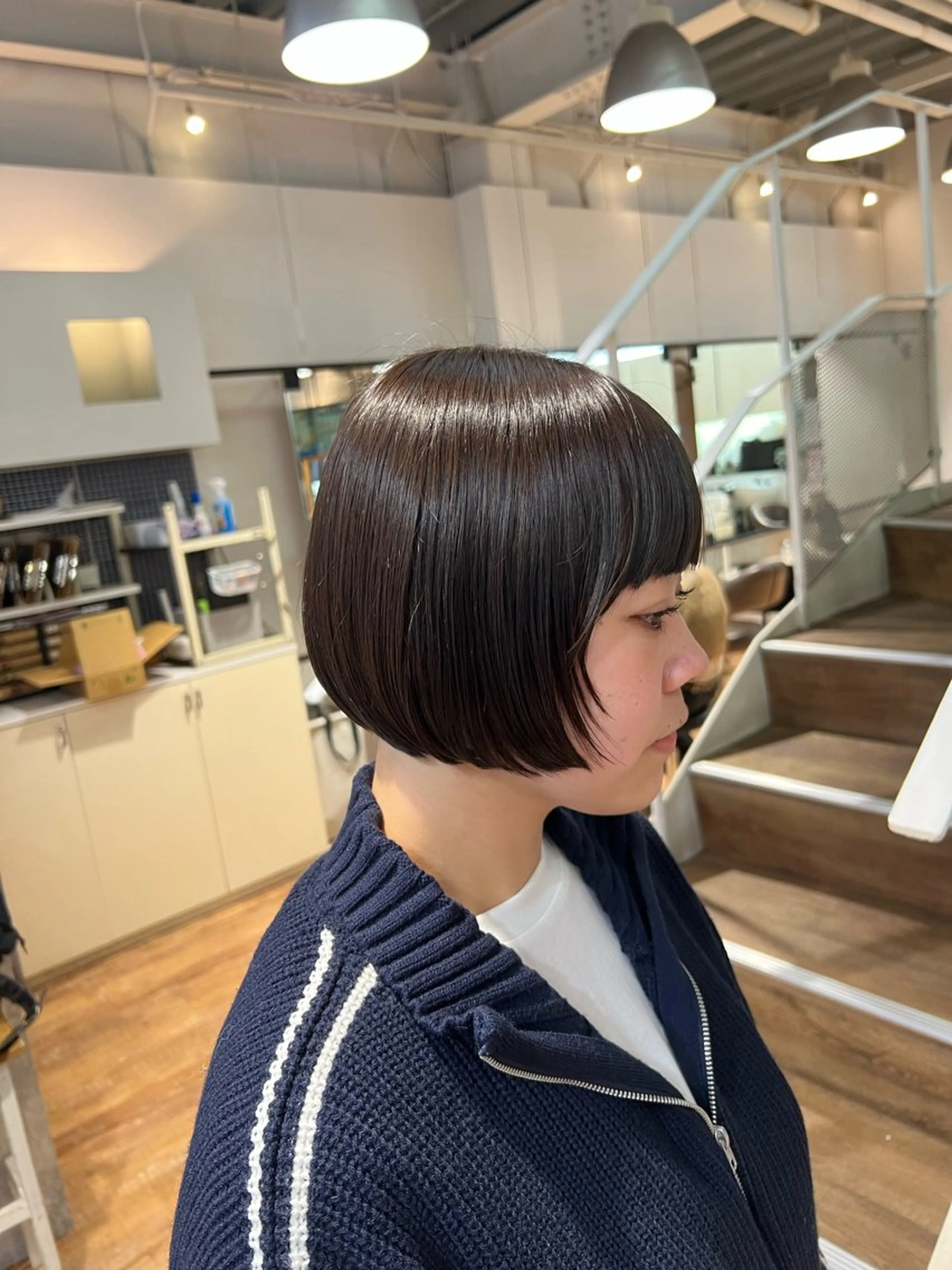 ミディアム ボブレイヤー ボブ 顔まわりレイヤー 顔周りカット レイヤーカット カット ヘアカラー トリートメント インナーカラー♡ Nanakoのヘアスタイル