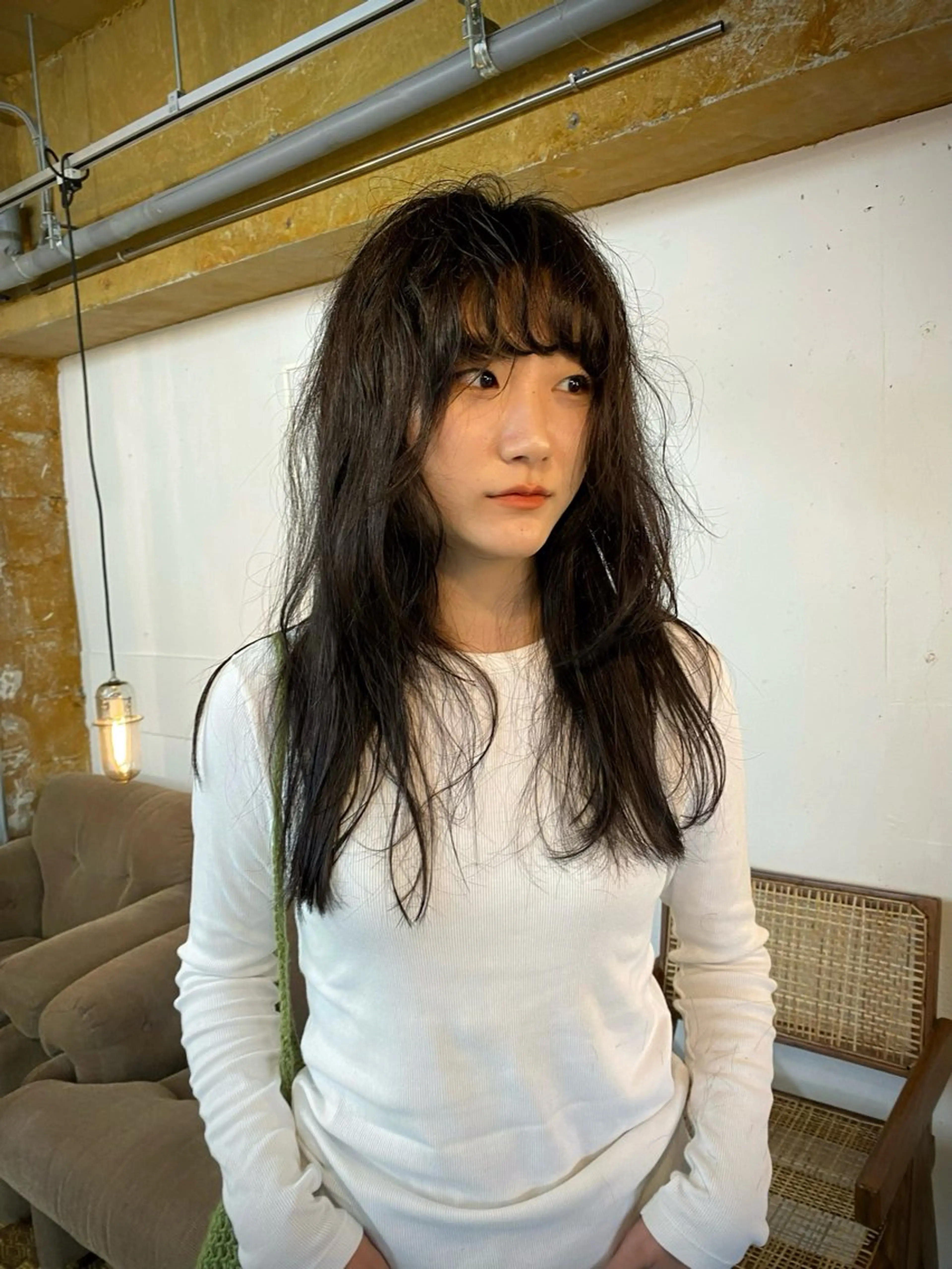 セミロング カット ヘアカラー KEI gattacaのヘアスタイル