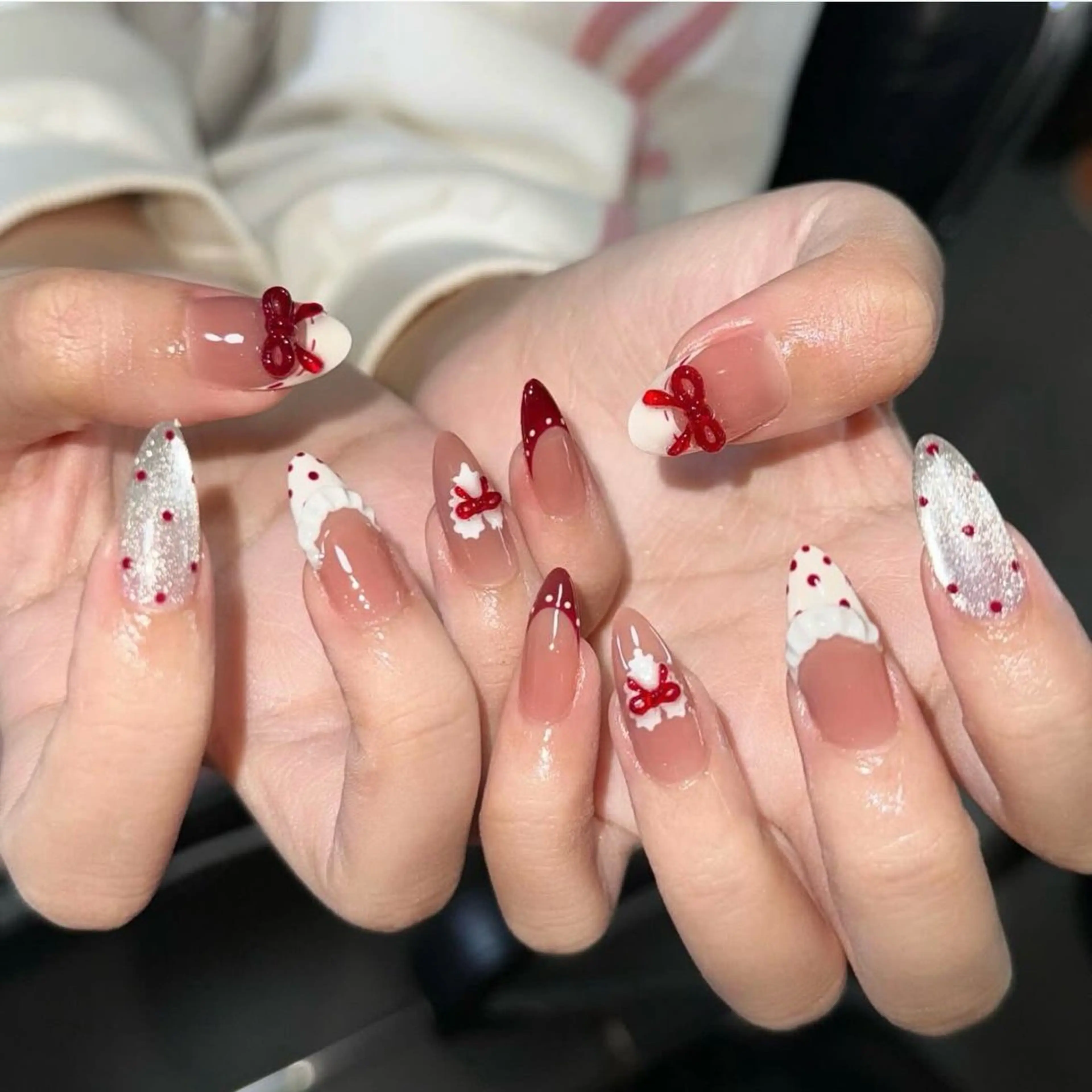 ネイル チークネイル フットネイル フレンチネイル グラデーション 韓国ネイル ハンドネイル Ribbonnail salonのネイルデザイン