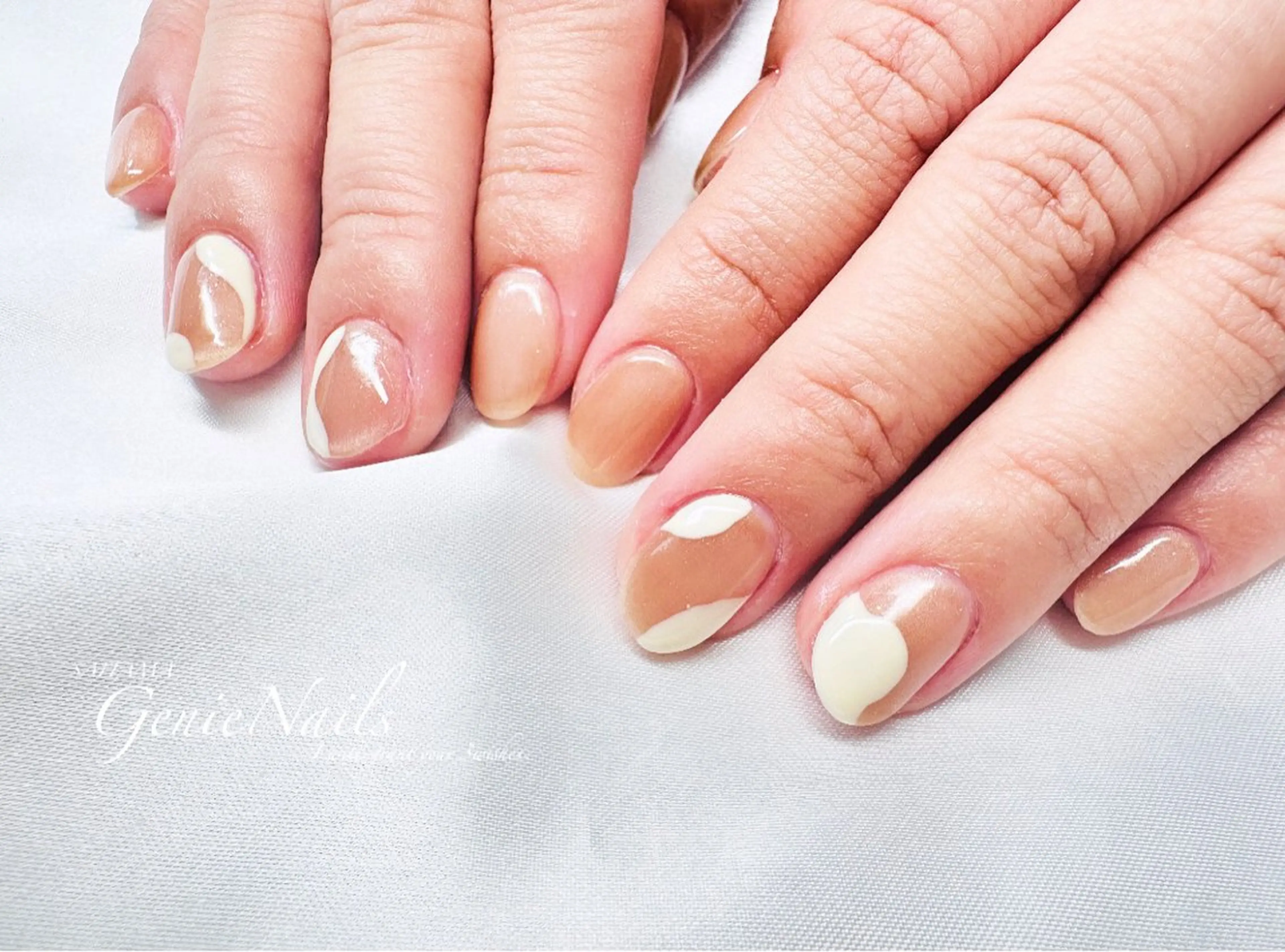 メンズ ネイル アートネイル 長さ出し 氷ネイル・うるうるネイル ロングネイル 持ち込み Genie Nailsのネイルデザイン