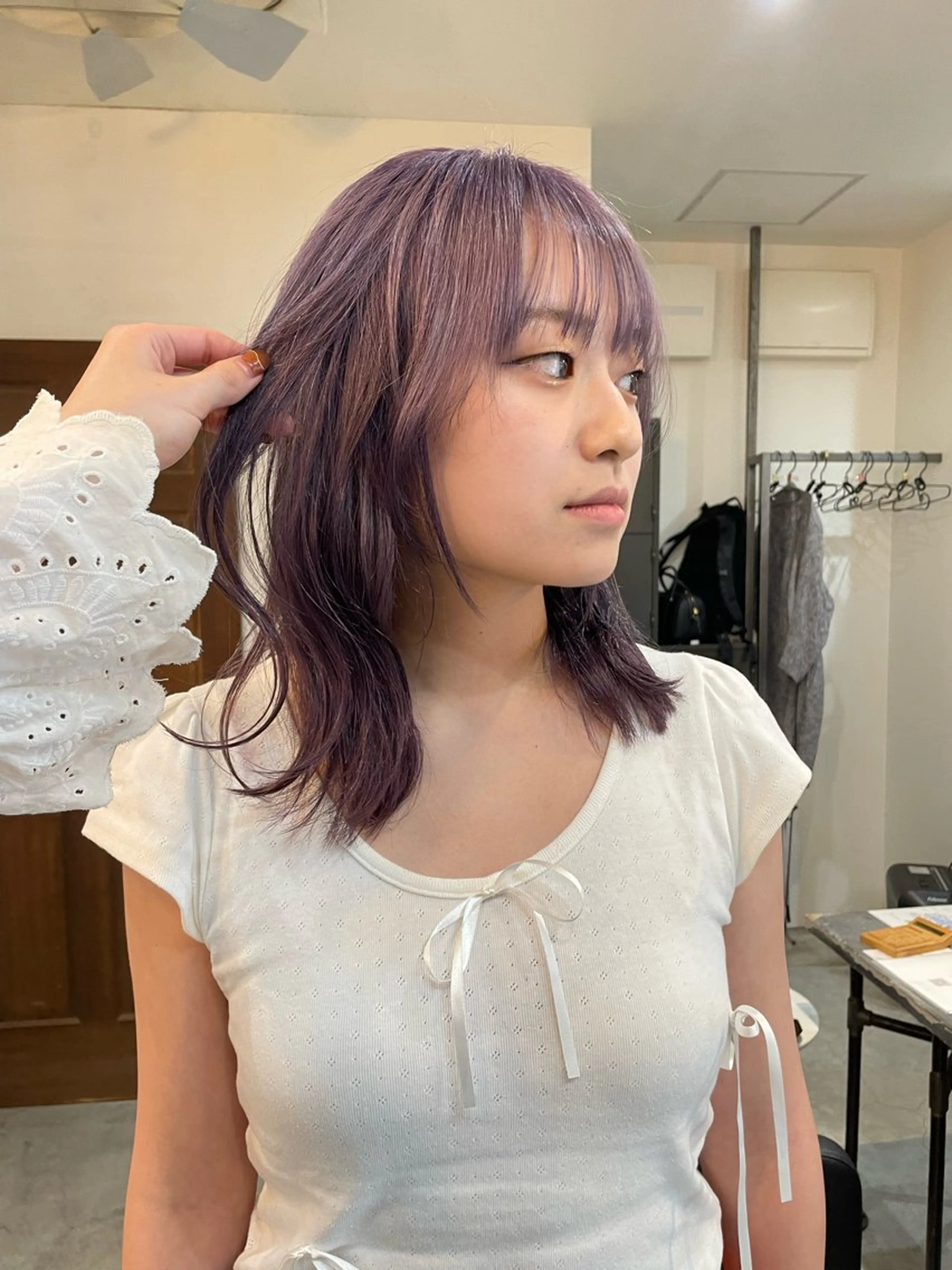 セミロング ヘアカラー トリートメント 顔周りカット 🎀サヤカ🎀のヘアスタイル