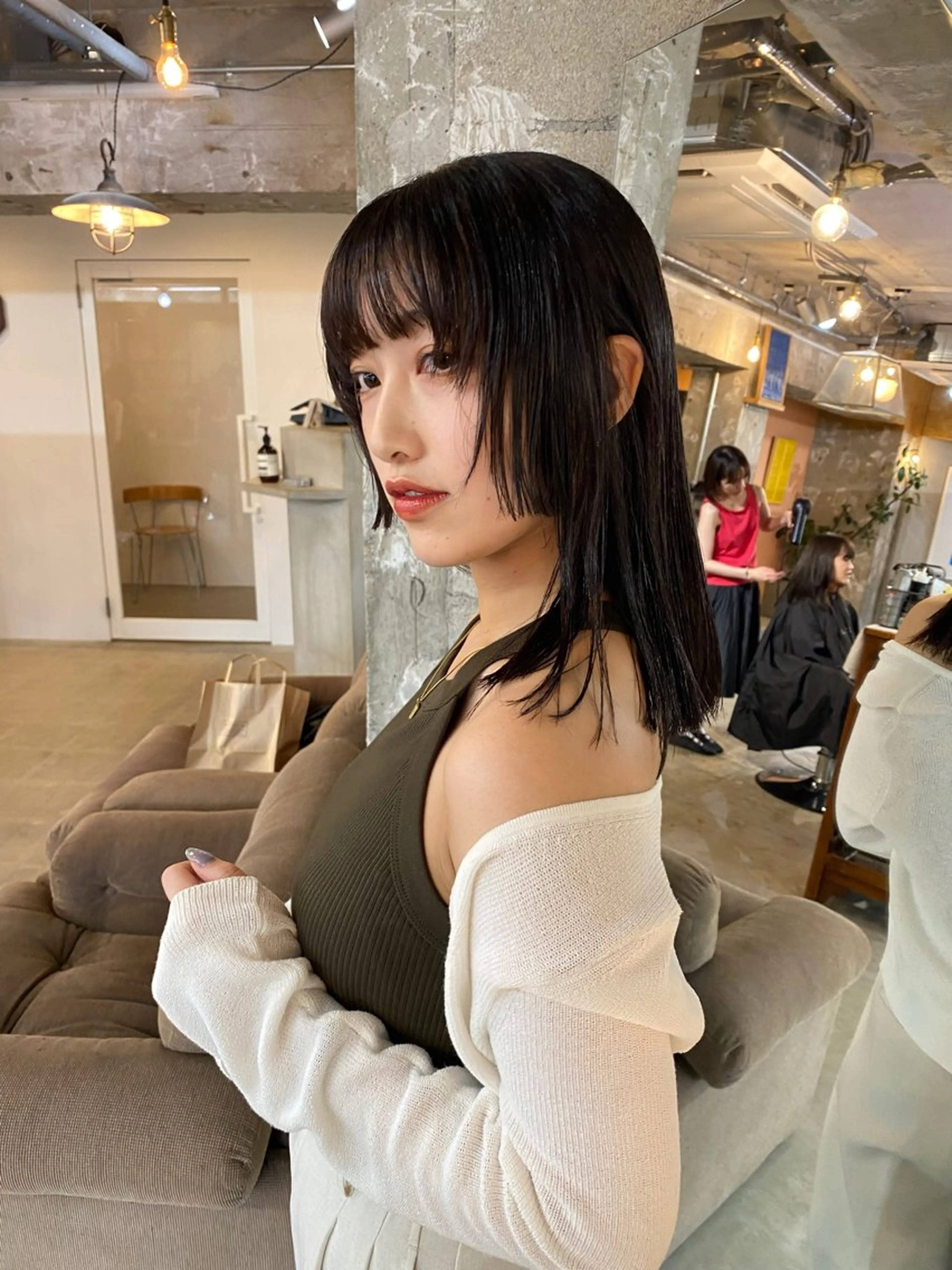 ミディアム カラー カット ヘアカラー KEI gattacaのヘアスタイル