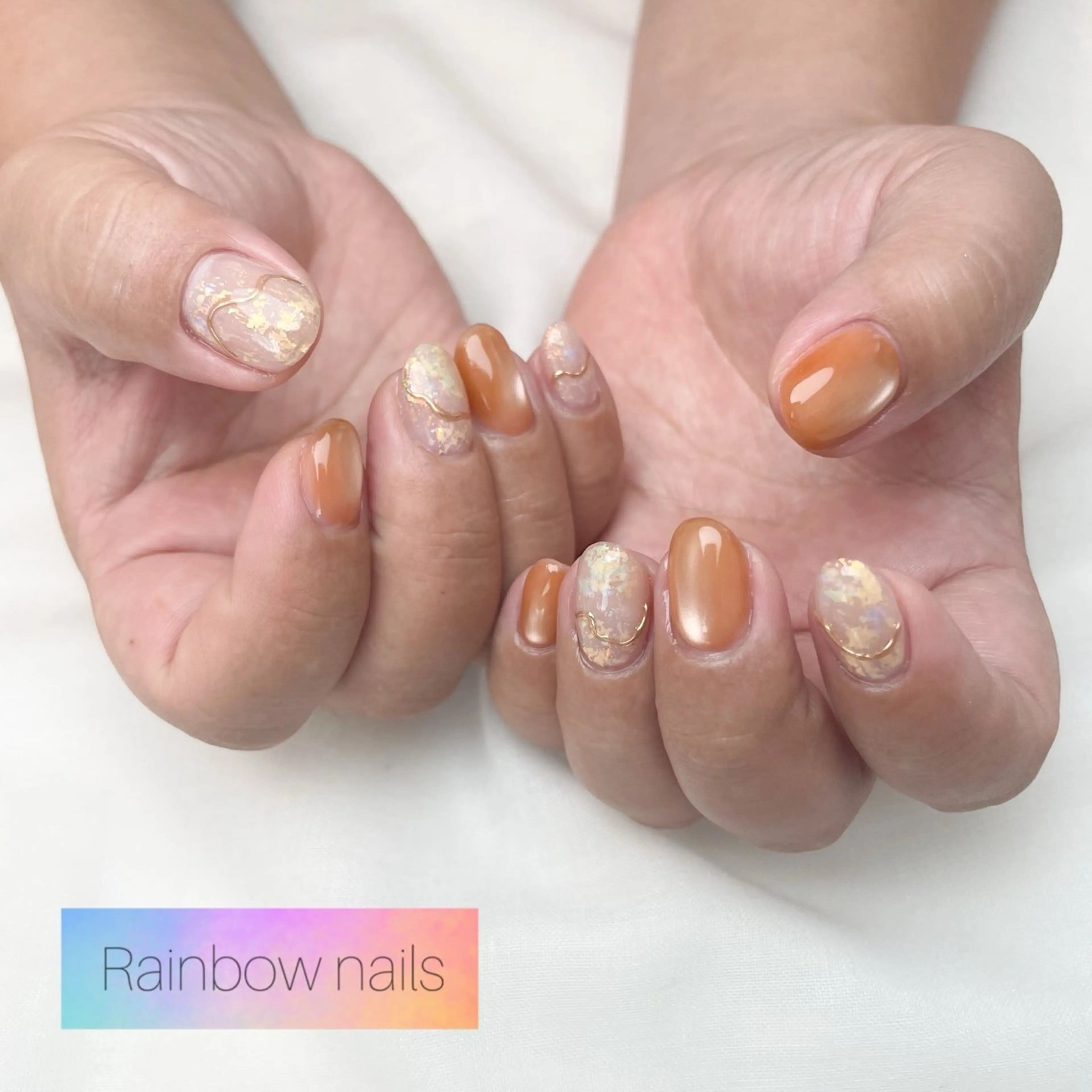 ネイル Rainbow nailsくろちゃんのネイルデザイン