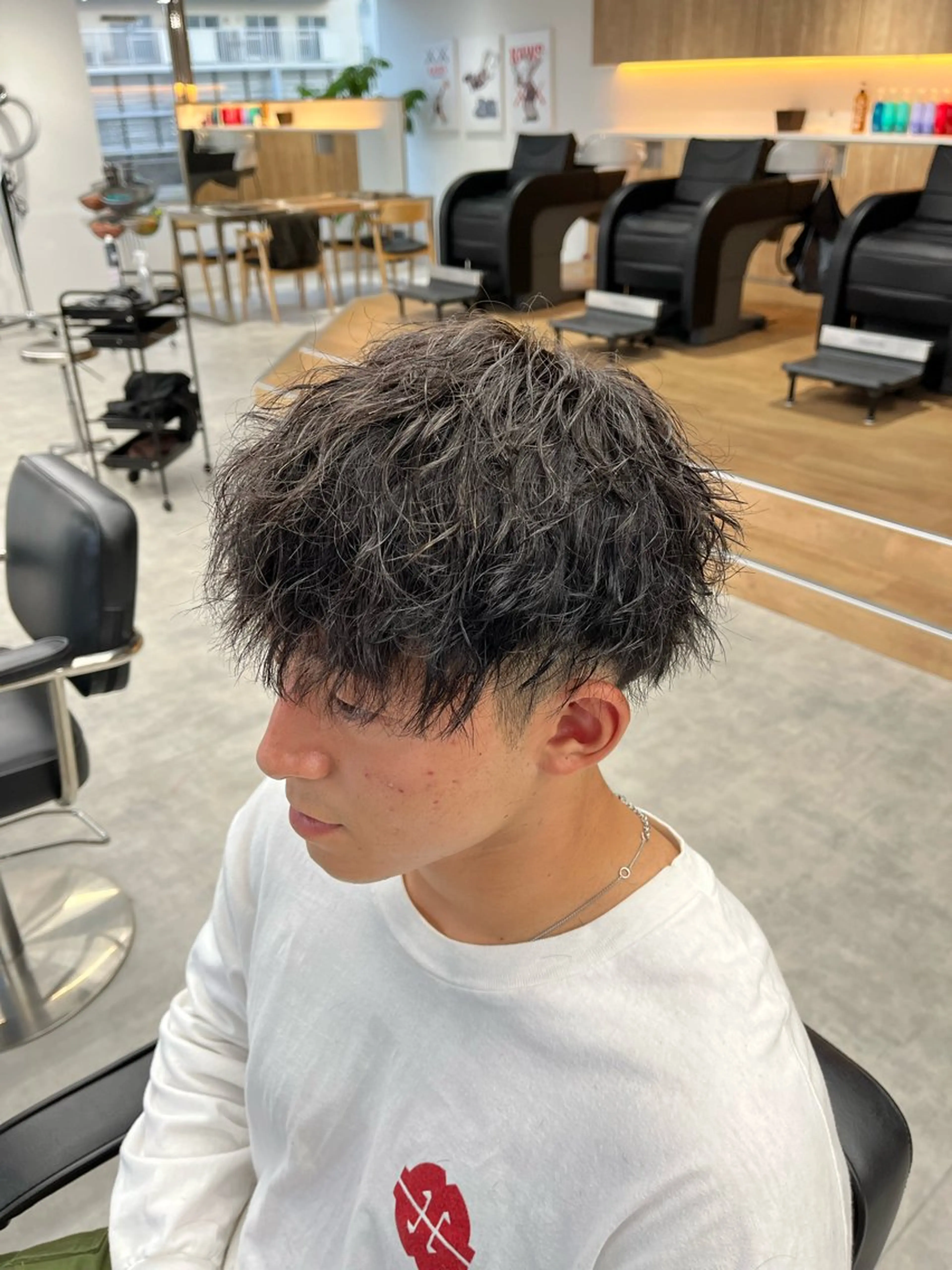 ショート パーマ メンズ メンズパーマ ツイストスパイラルパーマ スパイラルパーマ 新潟メンズパーマ 新潟駅/小田拓実のヘアスタイル