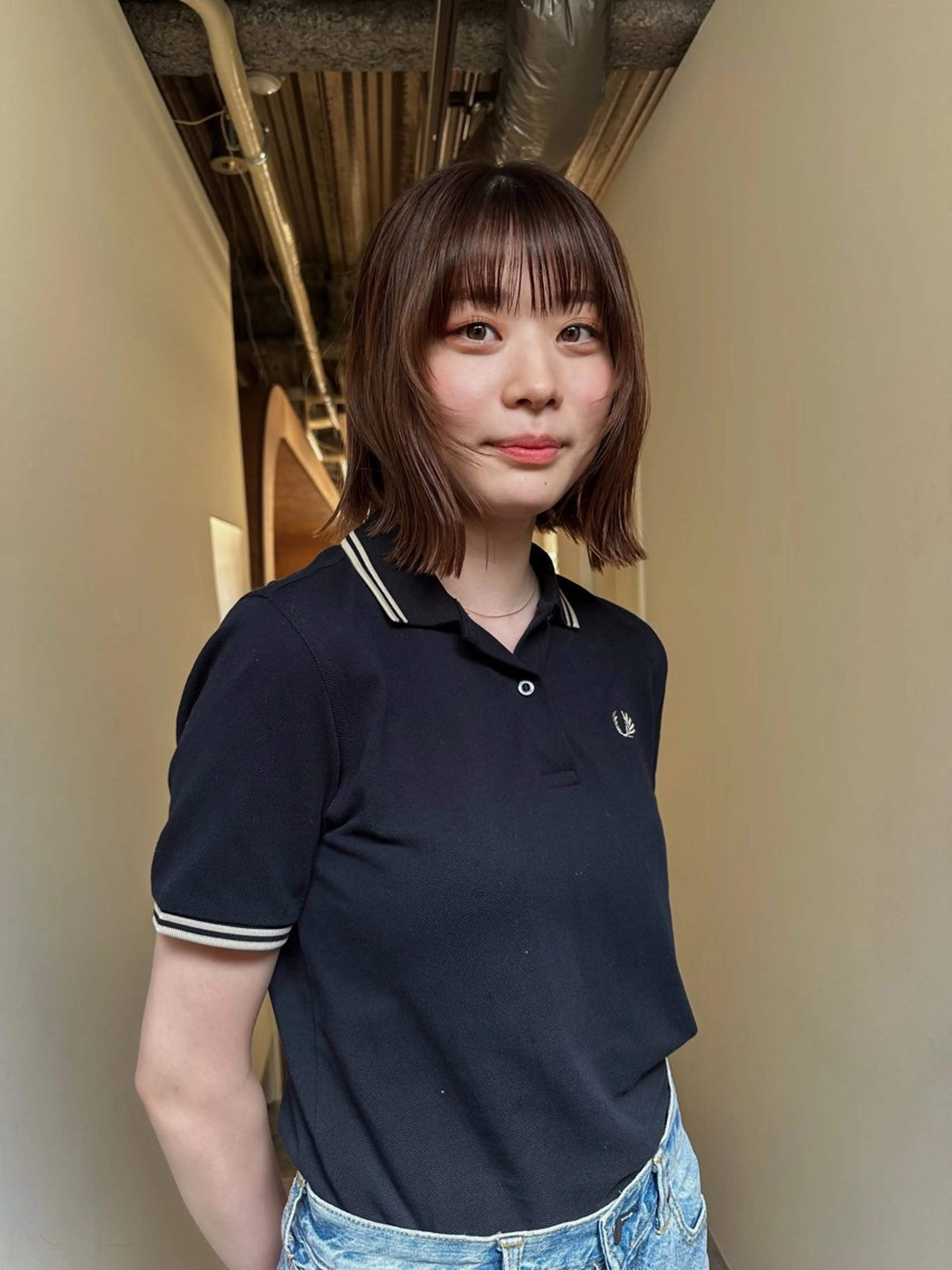 ショート ボブ 顔まわりレイヤー レイヤーカット 青木 若菜のヘアスタイル