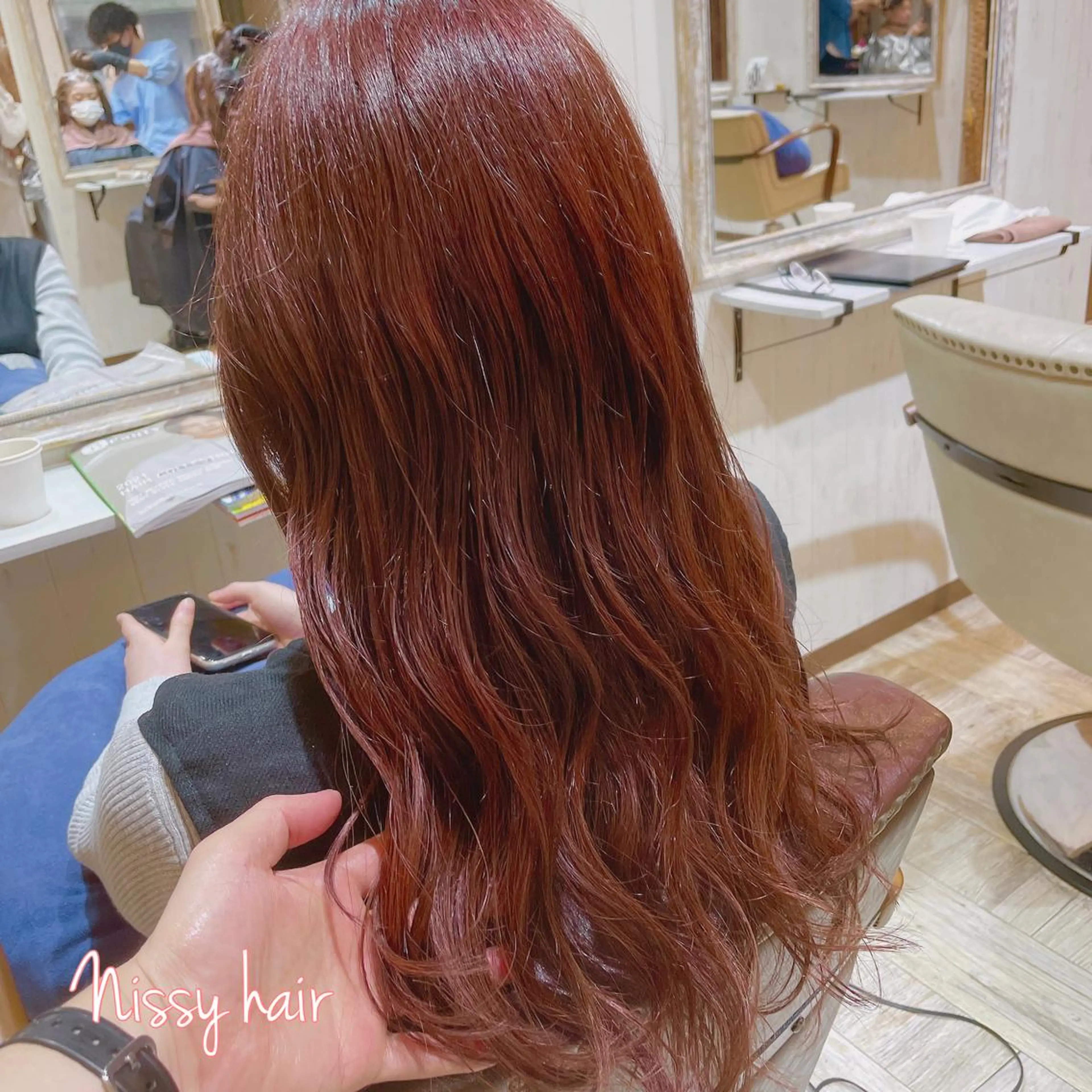 セミロング カラー セミロングパーマ アッシュ ミストバング ベージュカラー ブラウンカラー 【垢抜け大人髪】 TIARA西山のヘアスタイル