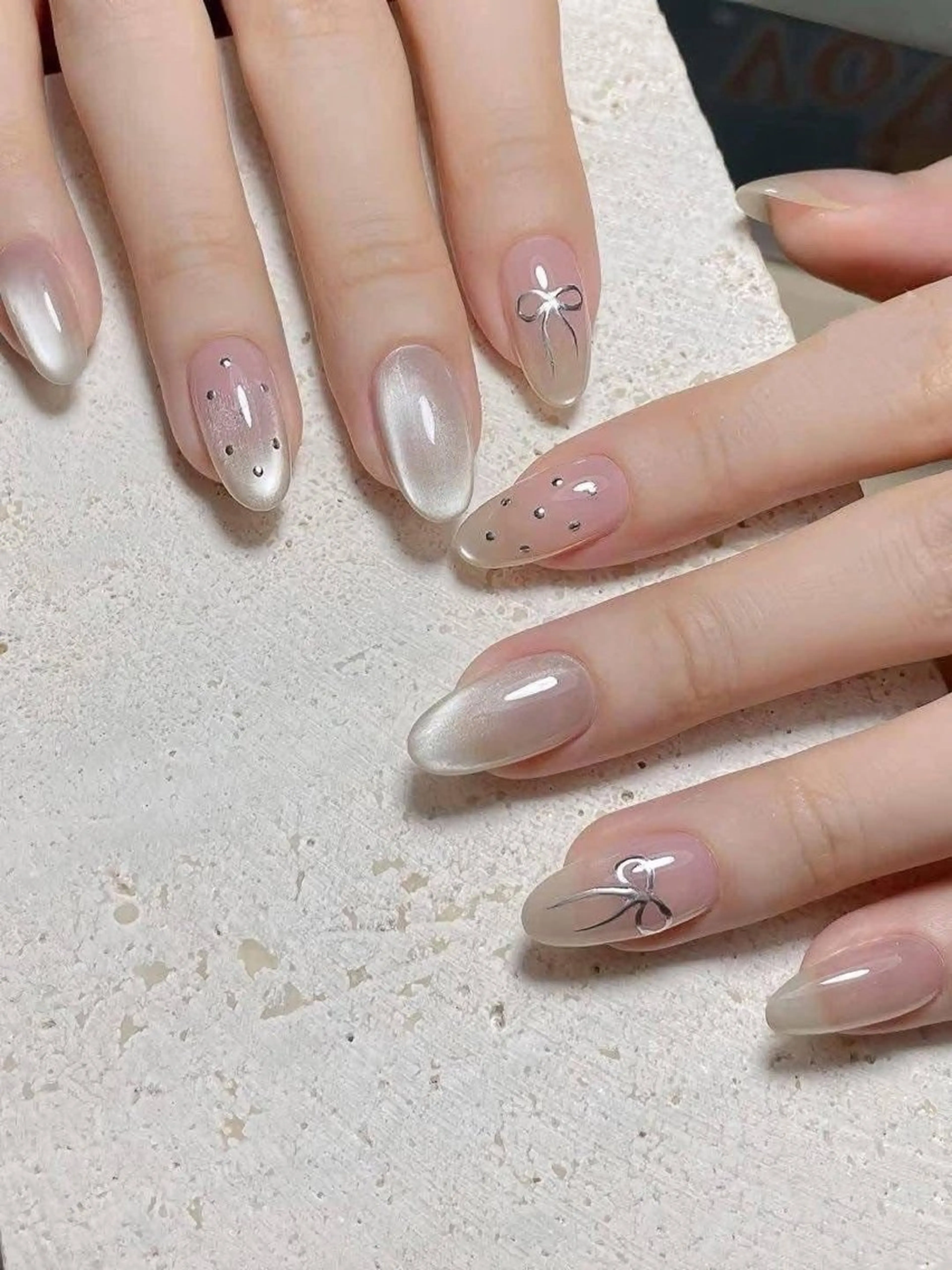 ネイル 韓国ネイル 持ち込み ニュアンスネイル ネイルチップ ハンドネイル Rose Ana.Chuoのネイルデザイン