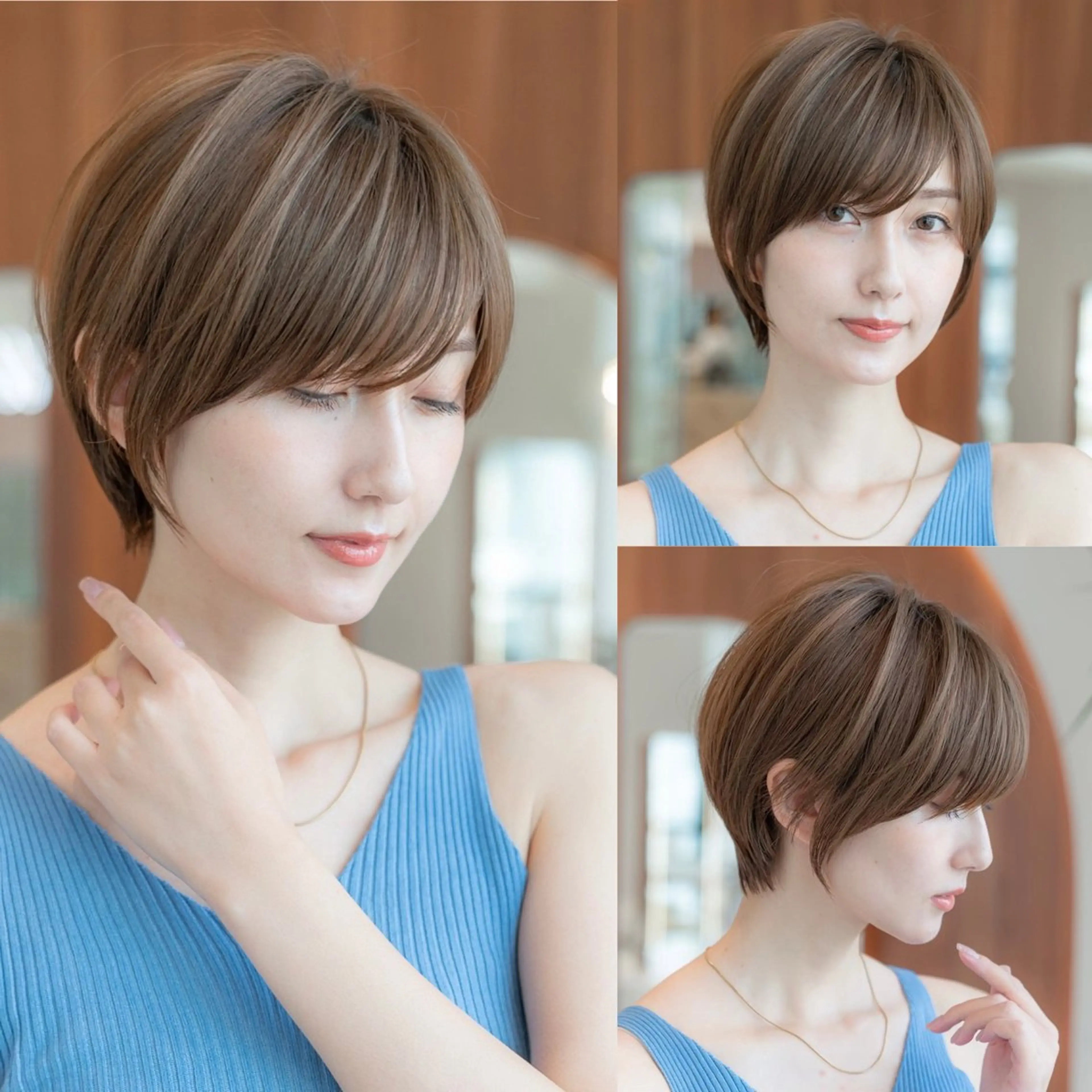 ショート カラー ショートボブ 丸みショート イルミナカラー ボブ 髪質改善 カット ヘアカラー トリートメント 渋谷ボブ/ショート 特化田中航平のヘアスタイル