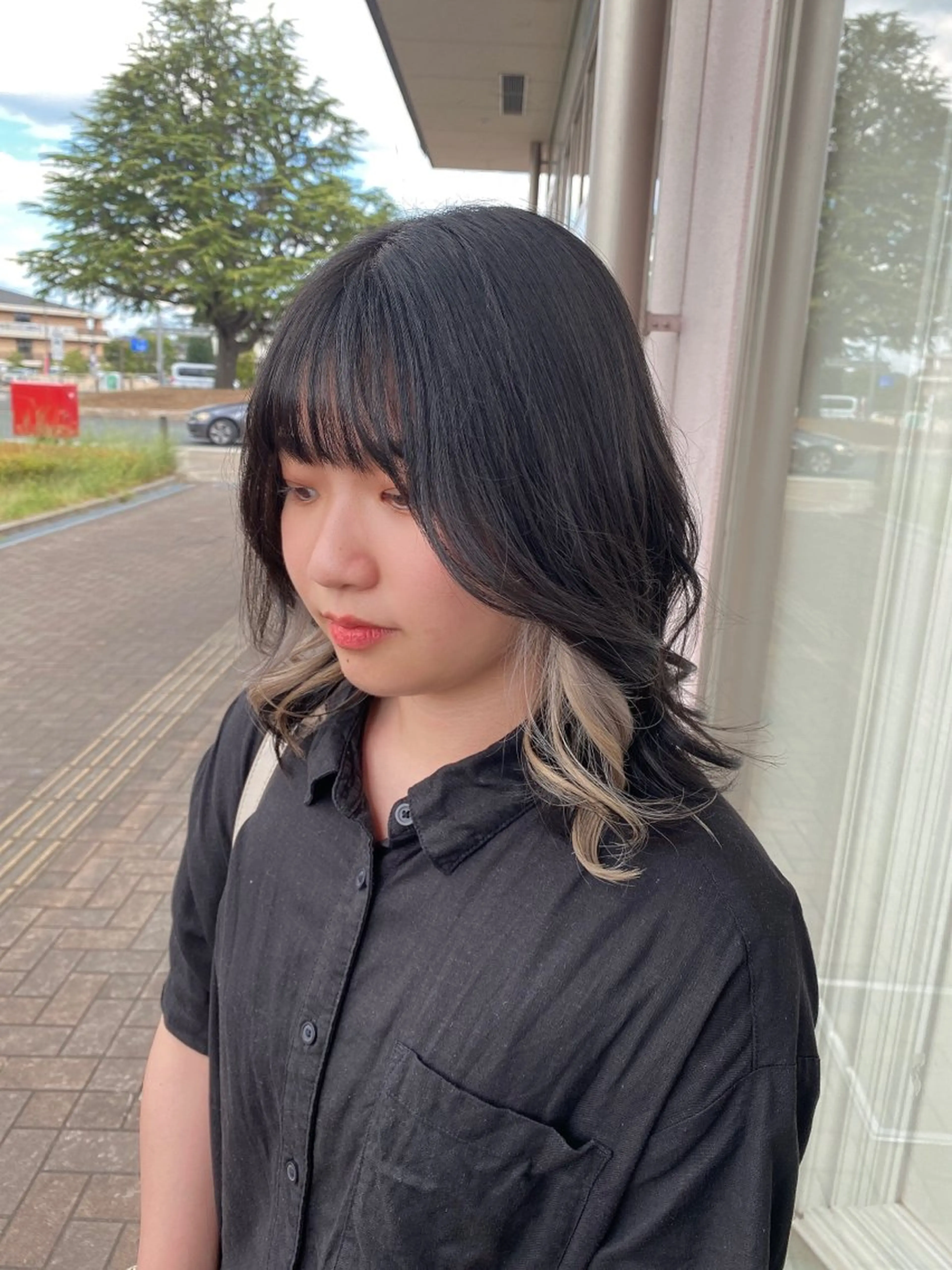 ミディアム カット ヘアカラー 阿部 響香のヘアスタイル