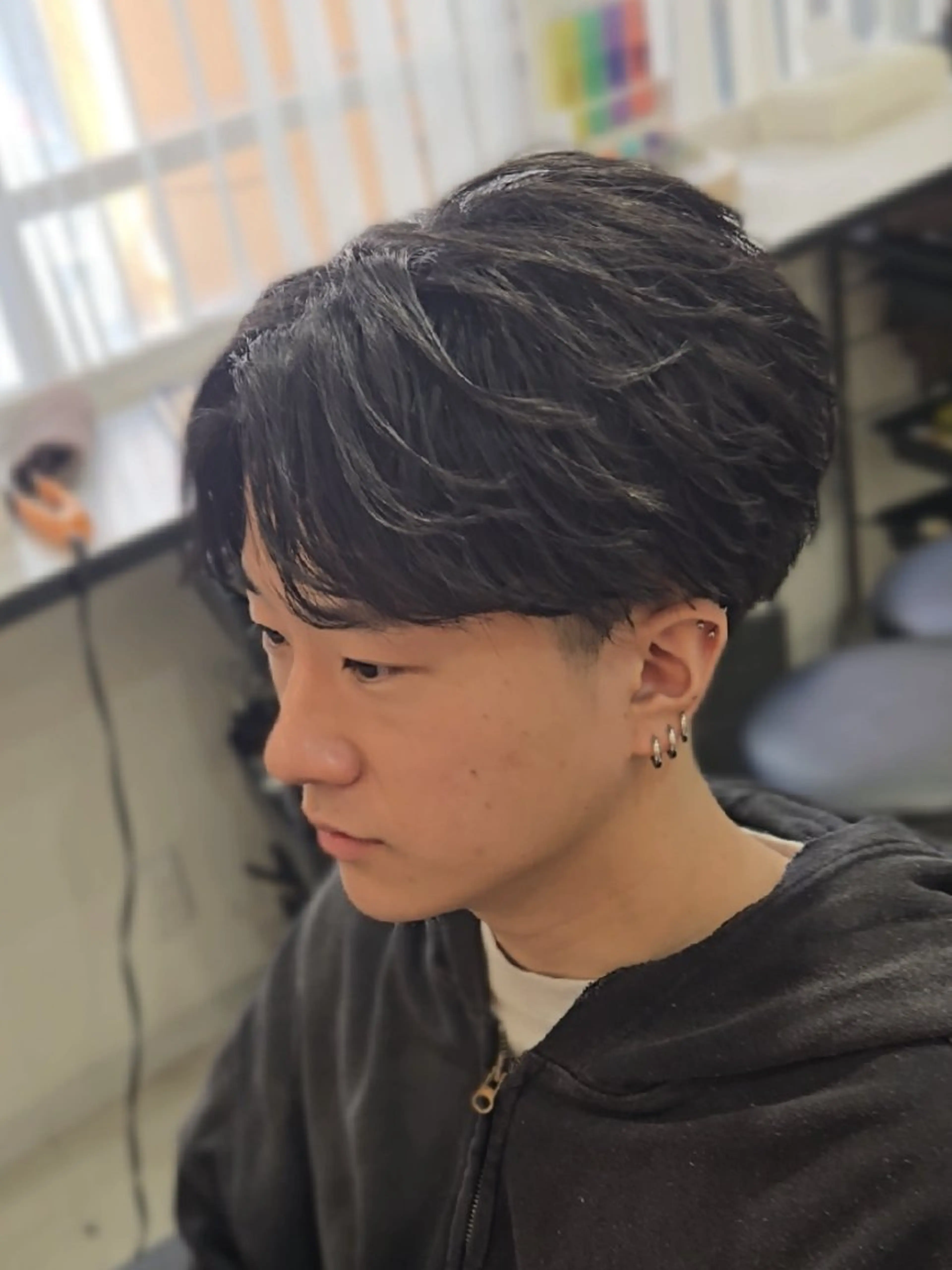 メンズ ショート パーマ フェザーパーマ メンズパーマ カット パーマ ヘアセット Lapis 名古屋駅前店所属・LEN名古屋/パーマ メンズ特化美容師のヘアスタイル