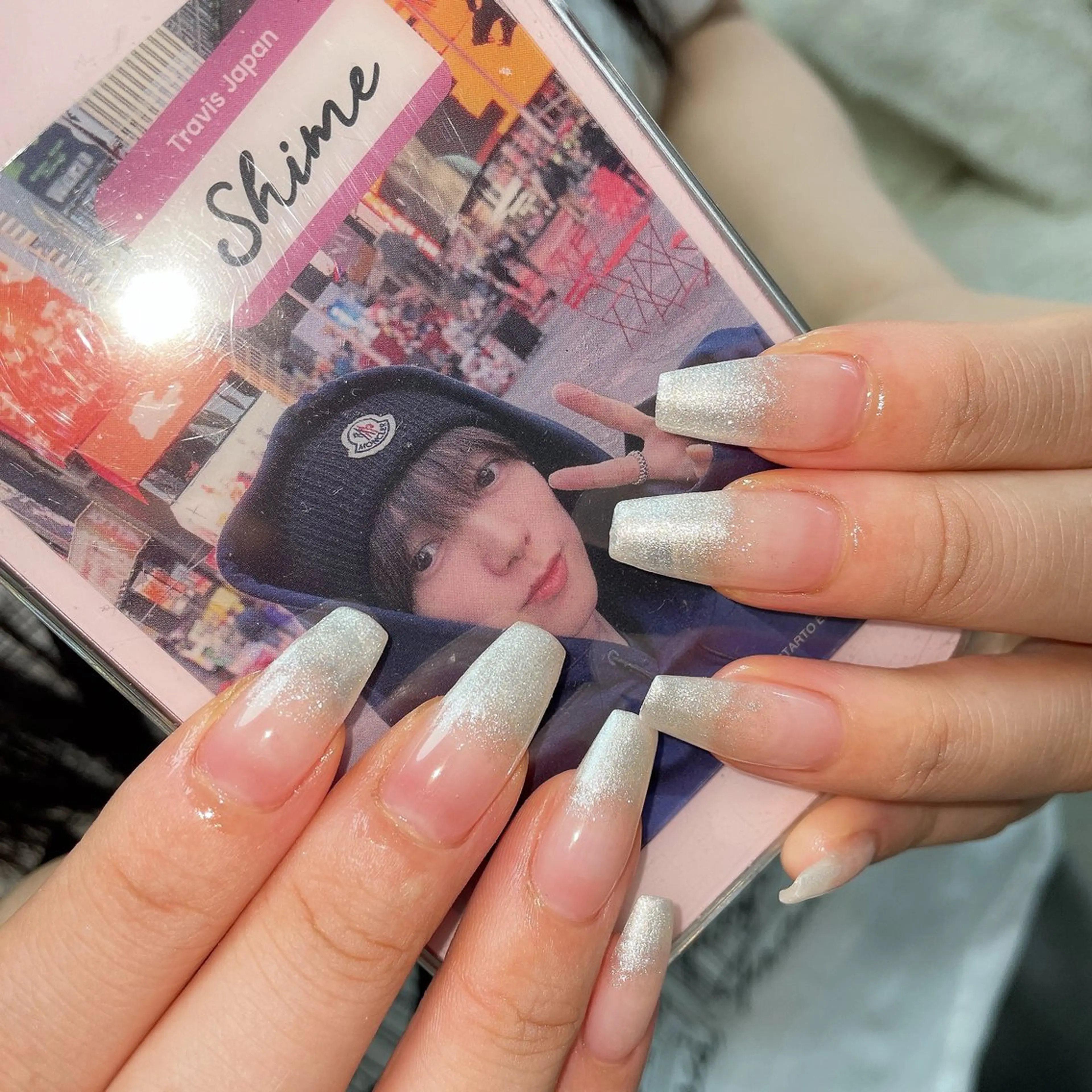 オープン価格⭐︎シンプル・オフィスネイル💅ラメグラ✨（クリアベース）の写真