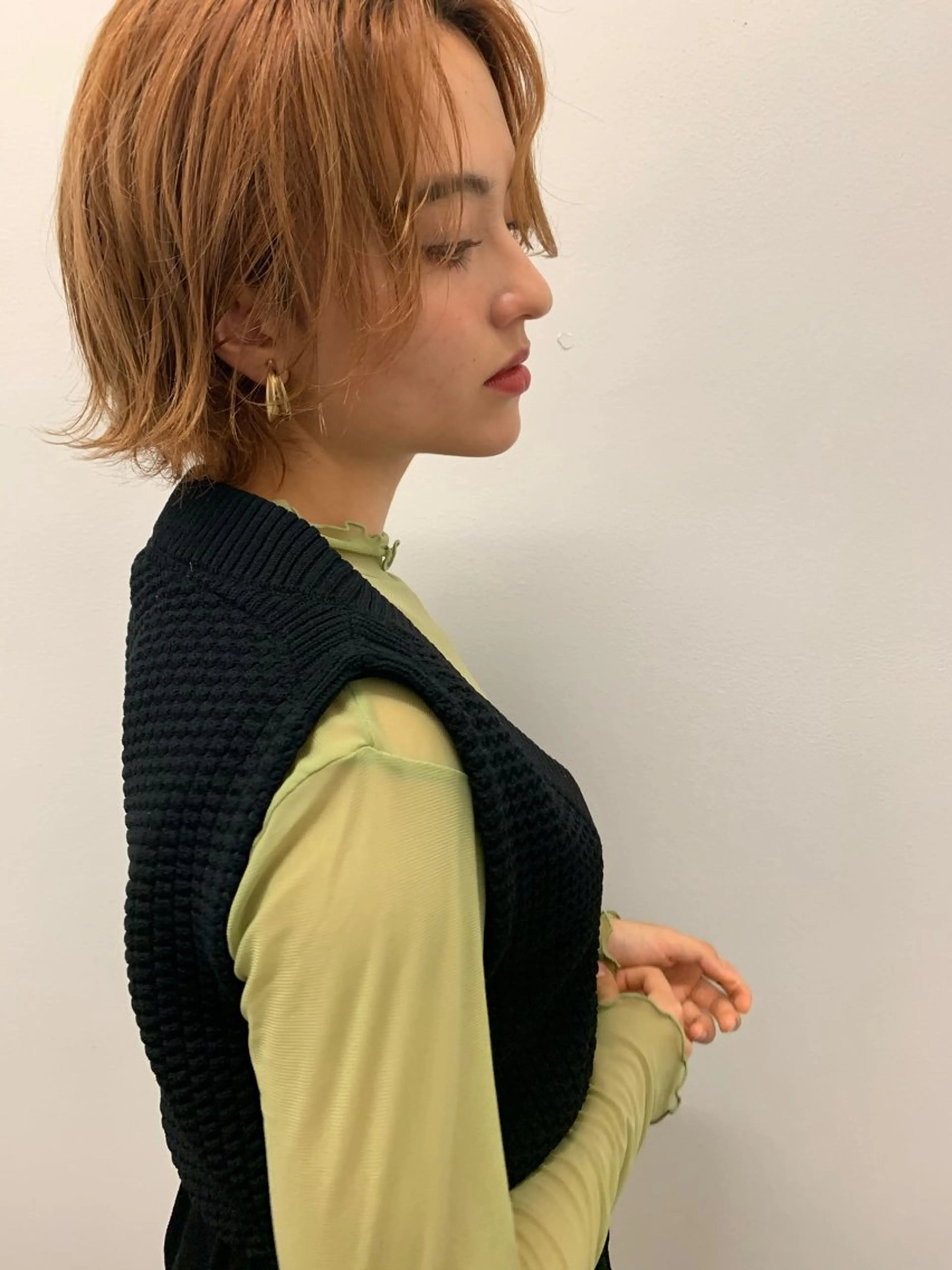 ショート カラー パーマ stylist/ボブ ことの/韓国レイヤーのヘアスタイル