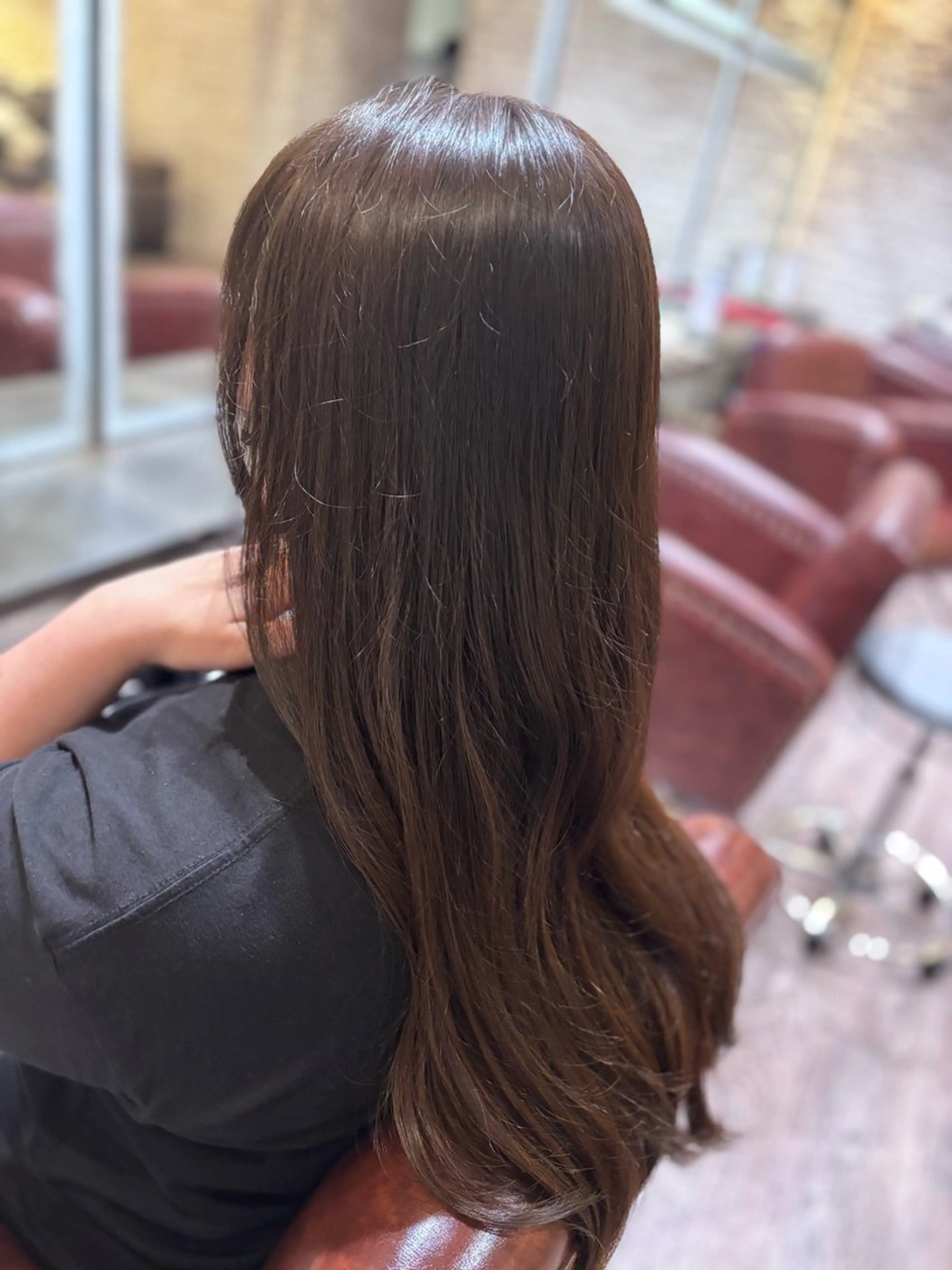ロング カラー グレージュ オリーブグレージュ オリーブグレー ヘアカラー 中野 まなのヘアスタイル