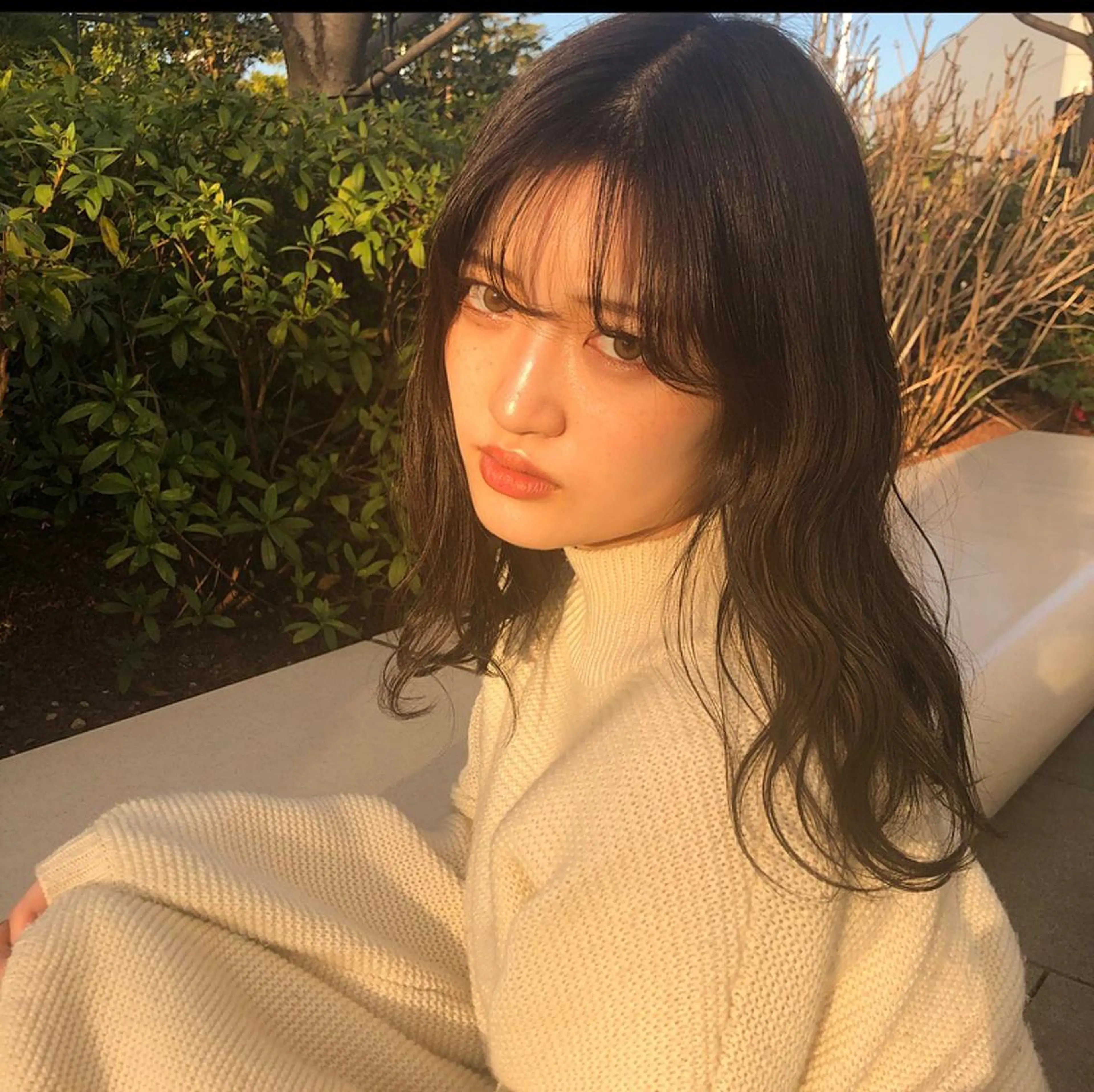 セミロング カラー 透明感カラー 韓国風ヘア♡ runaのヘアスタイル