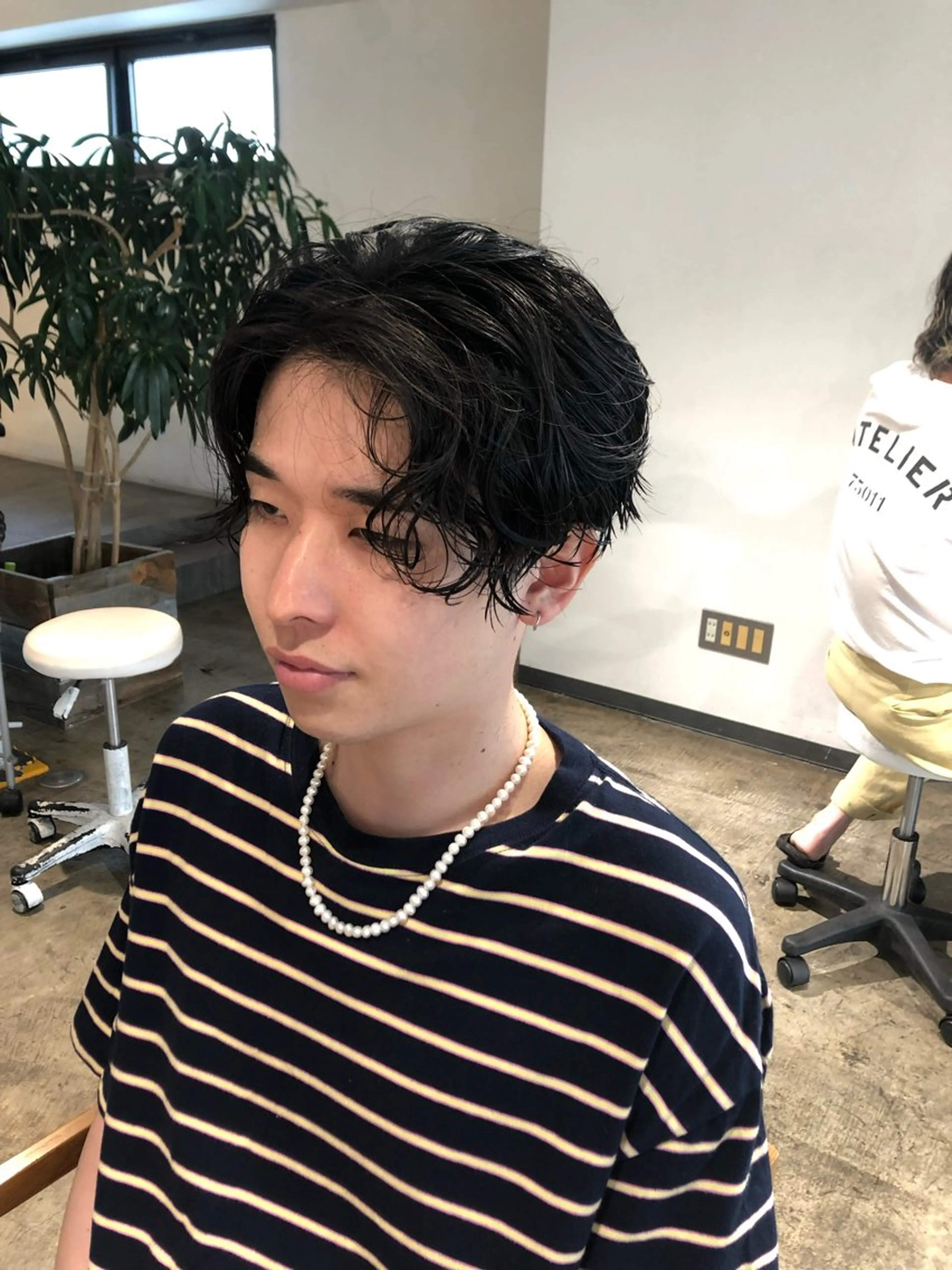 ショート メンズ メンズパーマ フェザーパーマ癖毛 曲がる縮毛矯正森岡のヘアスタイル
