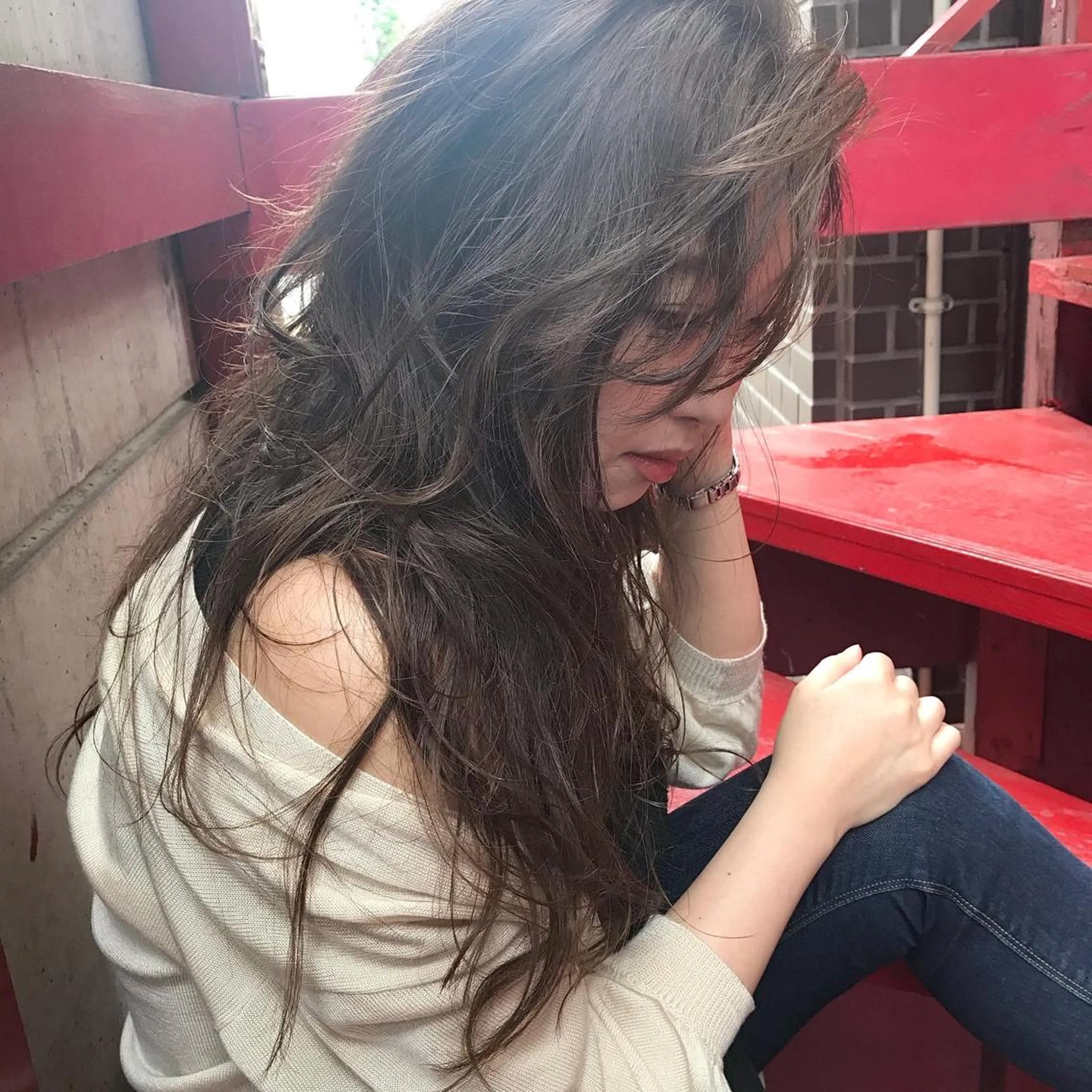 ロング カラー 透明感カラー カット ヘアカラー トリートメント ママ美容師 ＊ヒマワリのヘアスタイル