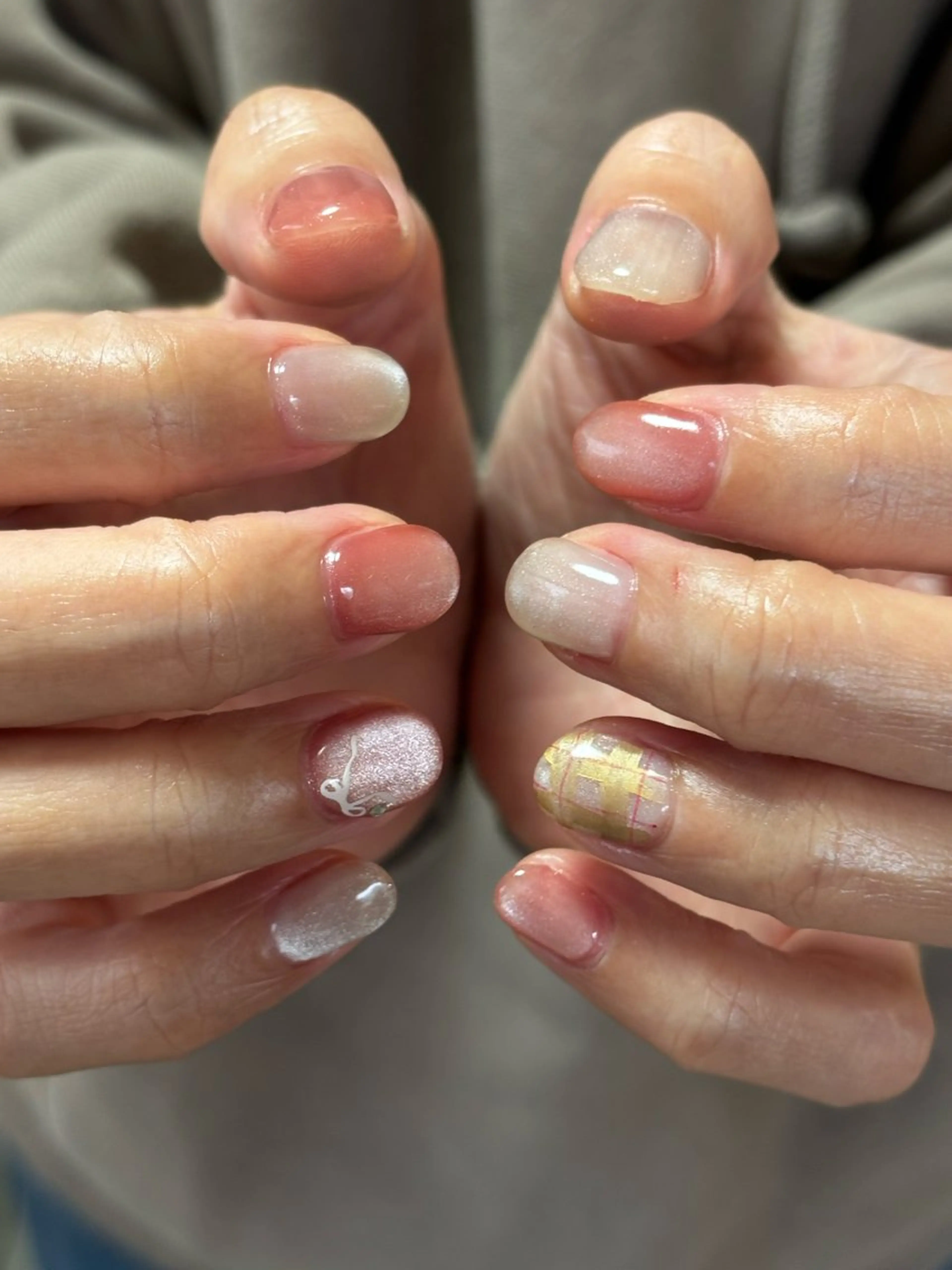 ネイル ジェルネイル キラキラネイル マグネットネイル ニュアンスネイル オフィスネイル ハンドネイル tamu nail 　金町のネイルデザイン
