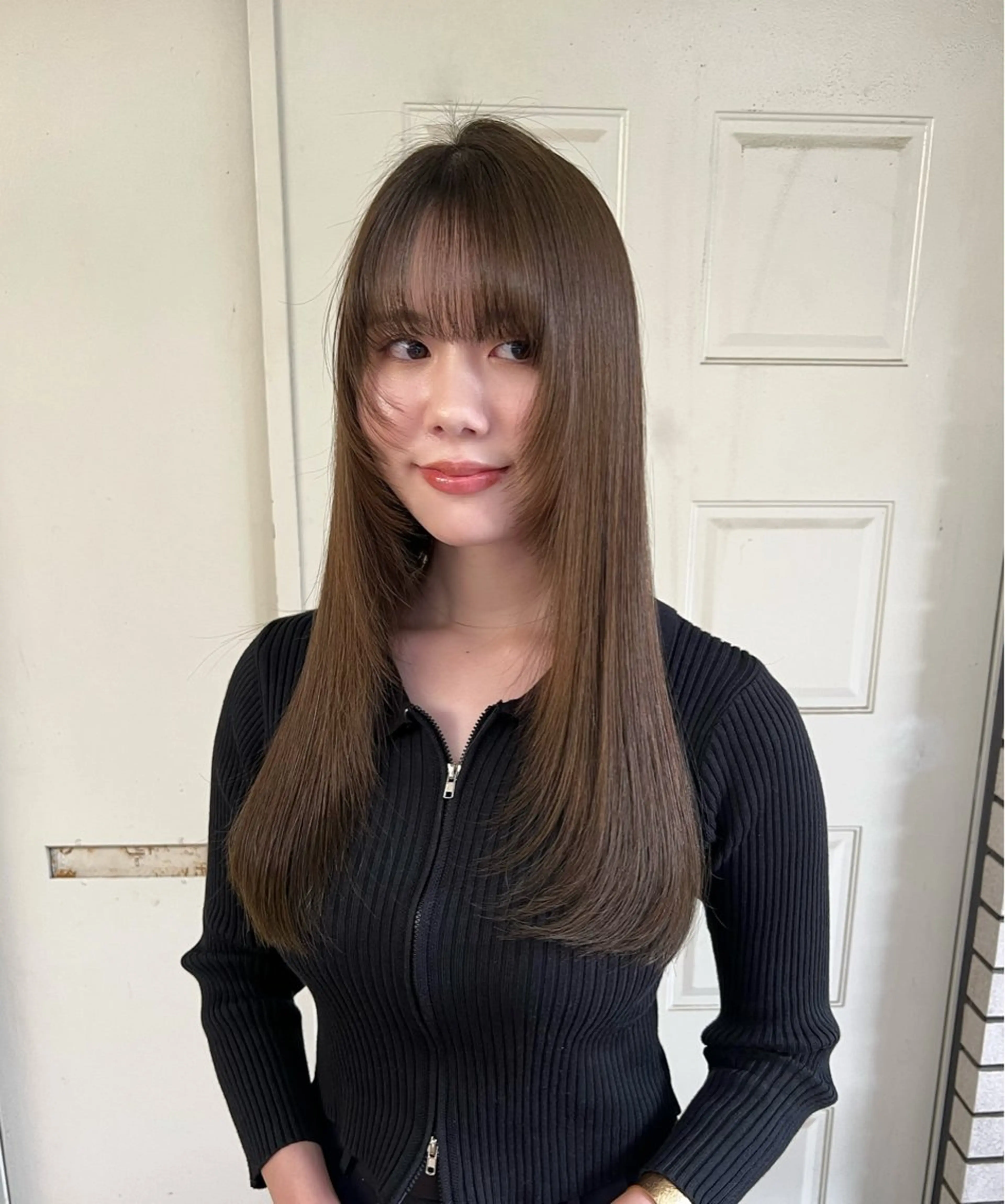 ロング 顔周りカット カット ヘアカラー トリートメント まろやか透明感カラー ♡MANAのヘアスタイル