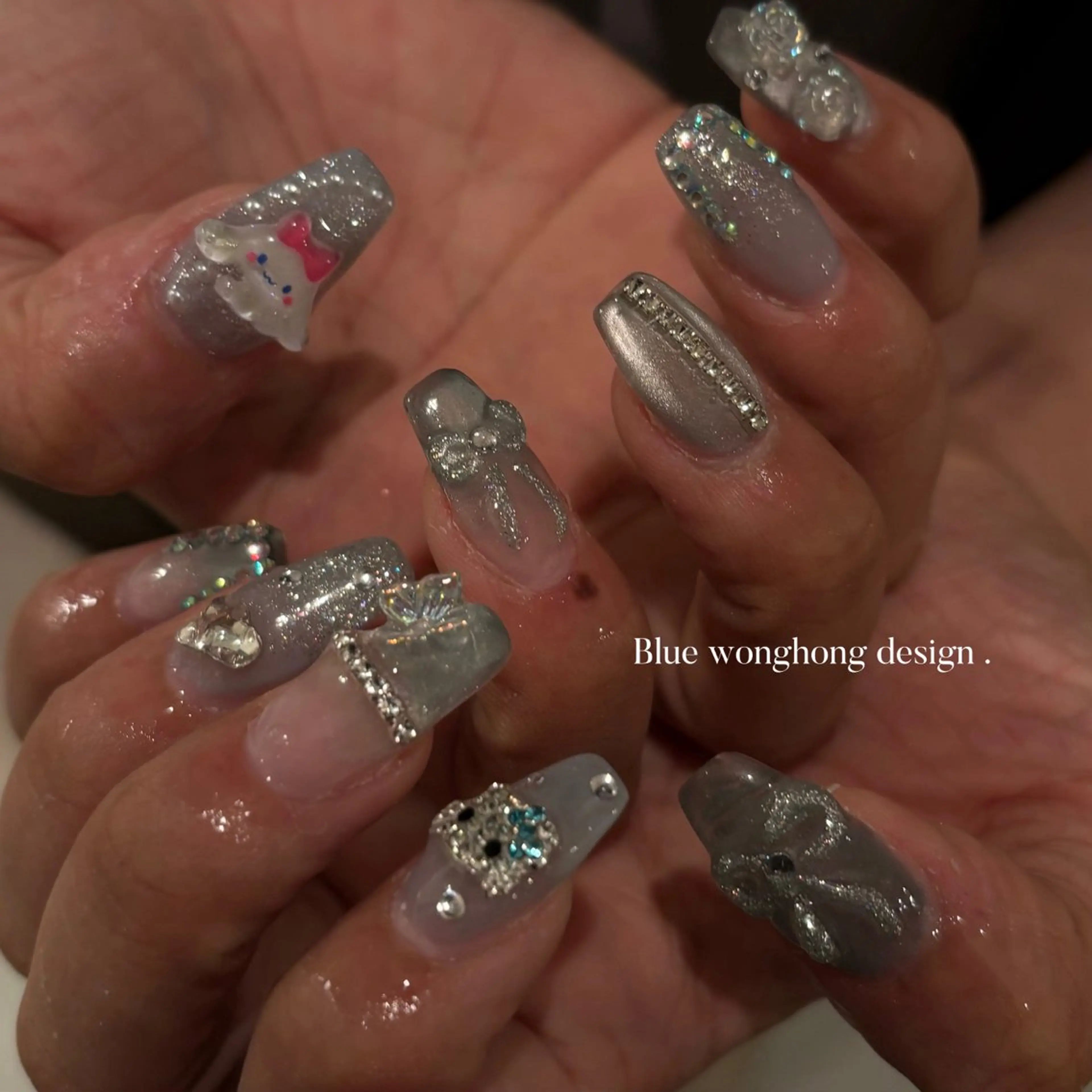 ネイル ブルー ワンホンネイル AYANO / BINELのネイルデザイン