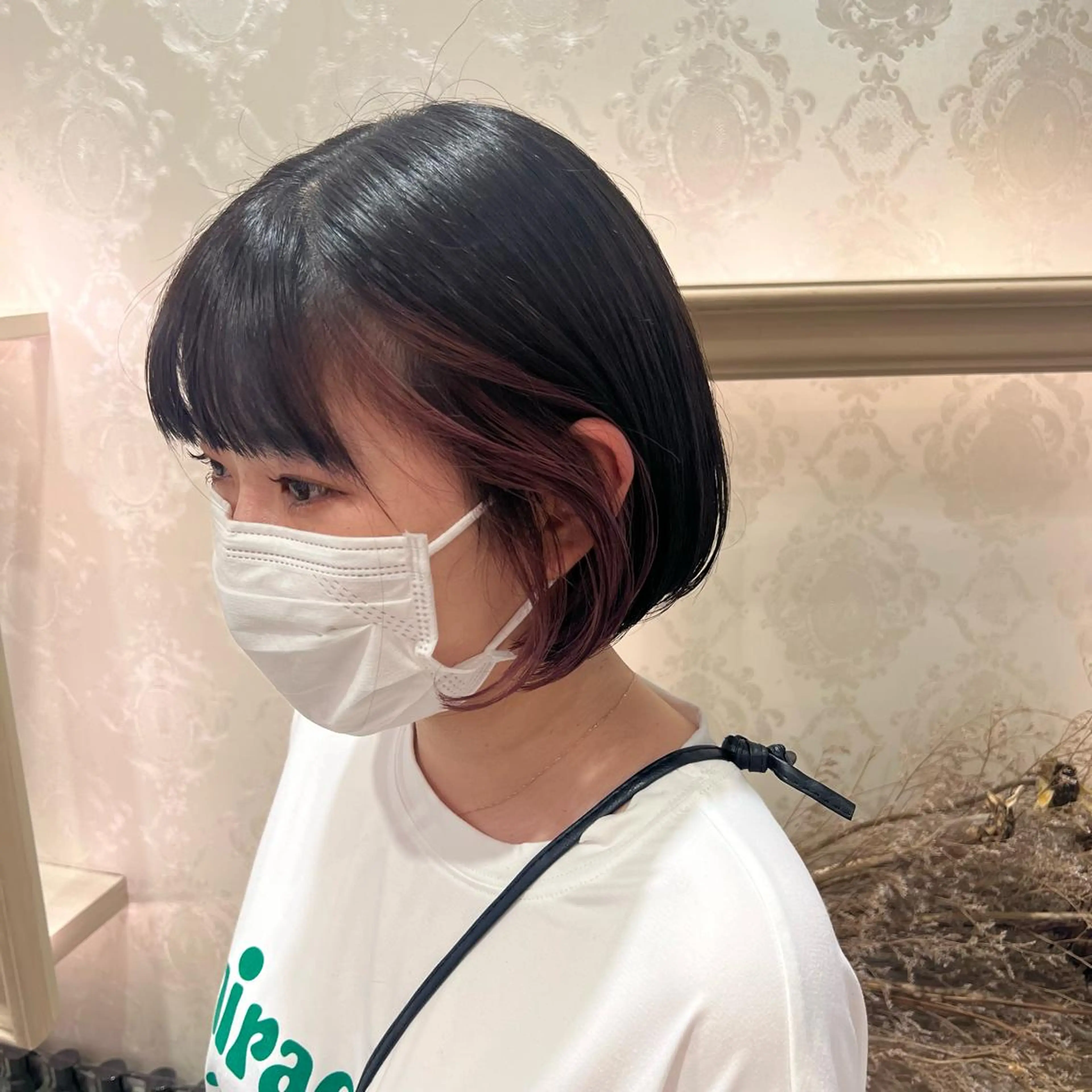 ショート カラー イヤリングカラー ピンクカラー SALOWIN川崎WEST店所属・🌷川崎/アレンジ/ 暖色ボブ/コトネ🌷のヘアスタイル