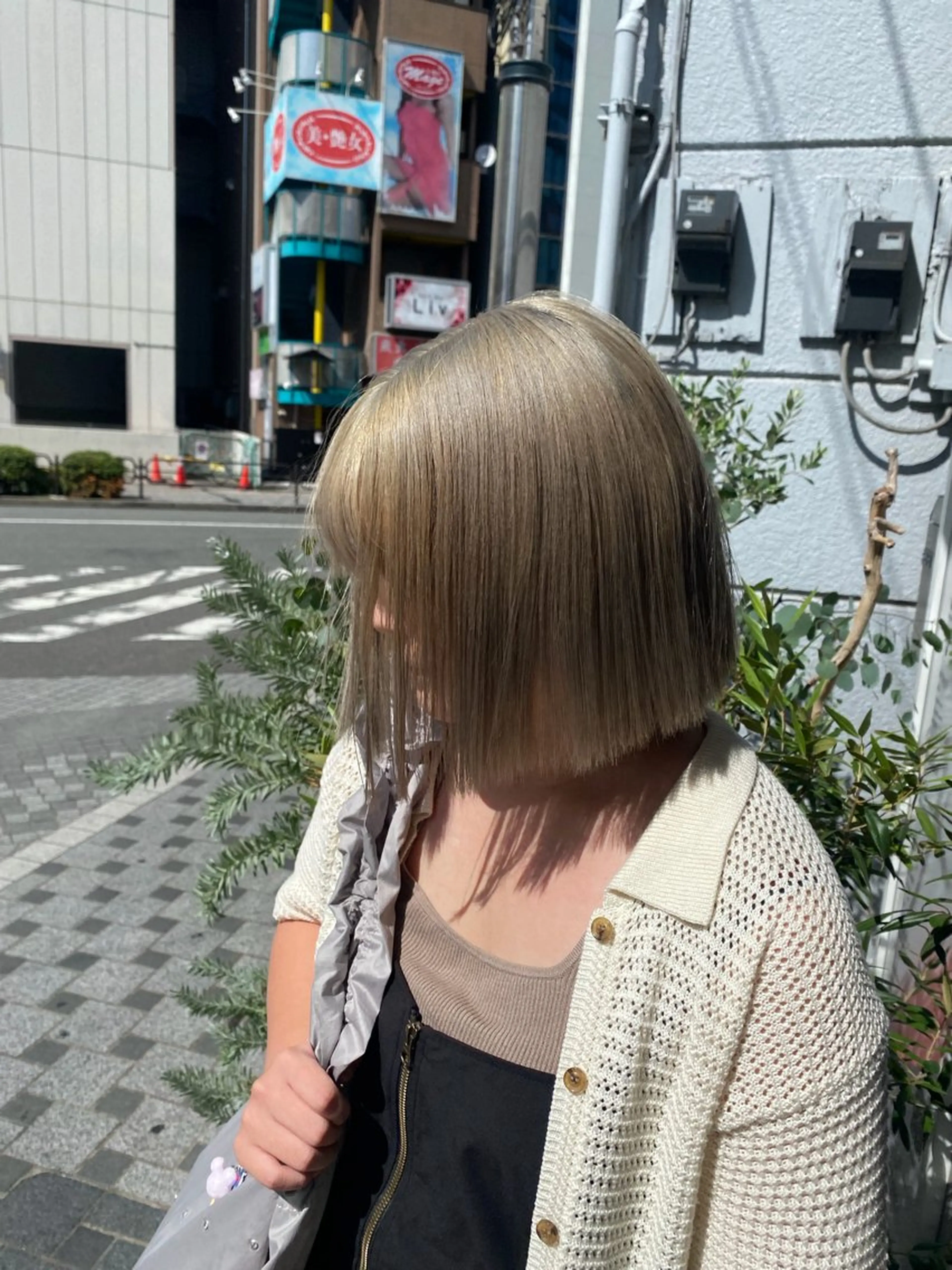 ミディアム カラー ヘアカラー トリートメント ハイトーン💖 ネイル💅まりなのヘアスタイル