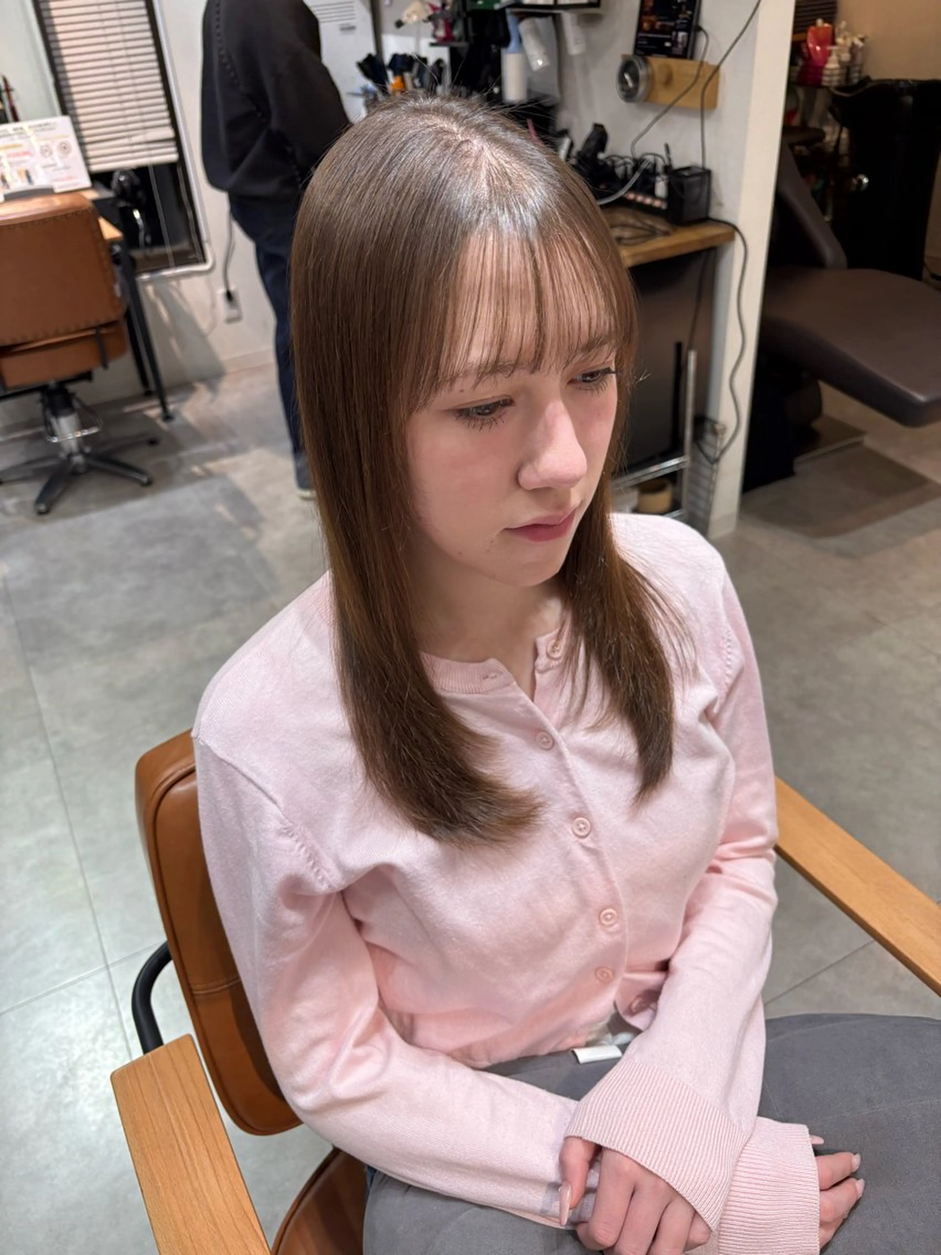 ロング 縮毛矯正 こうき/前髪割れ癖 改善/カット/カラーのヘアスタイル