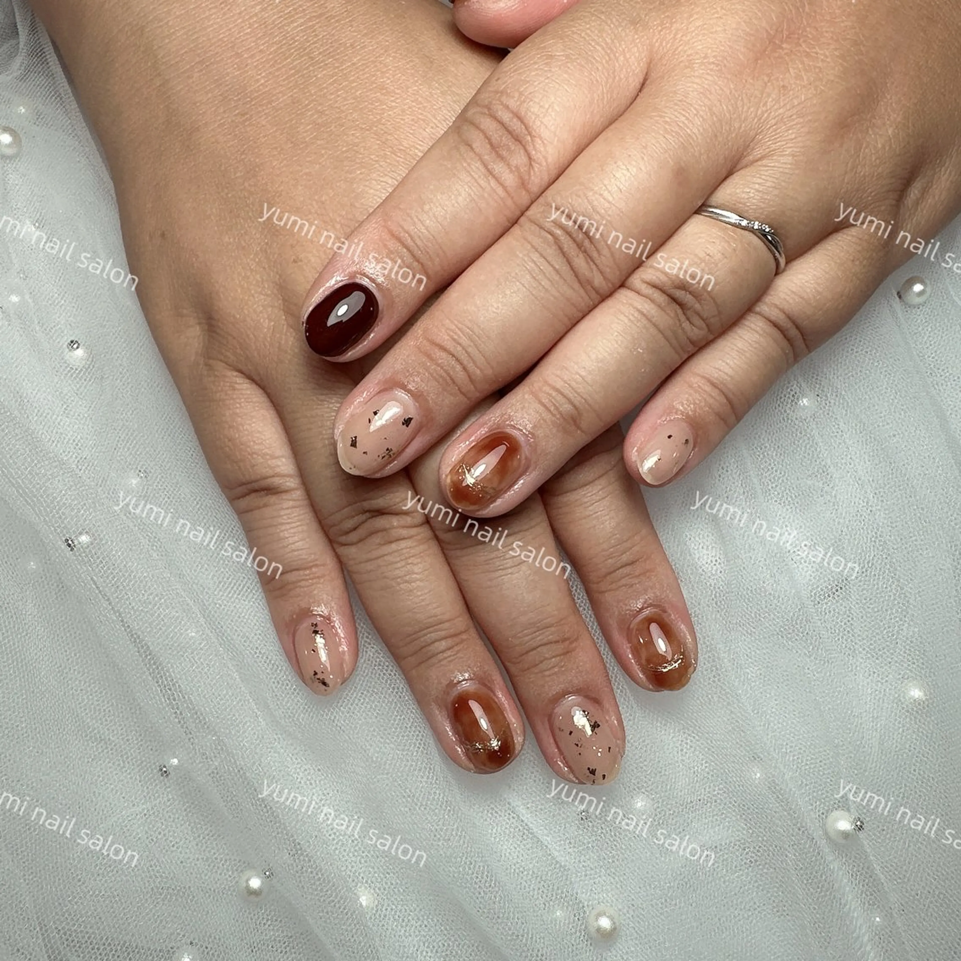 ネイル Yumi ジェル& チップ長さだしのネイルデザイン