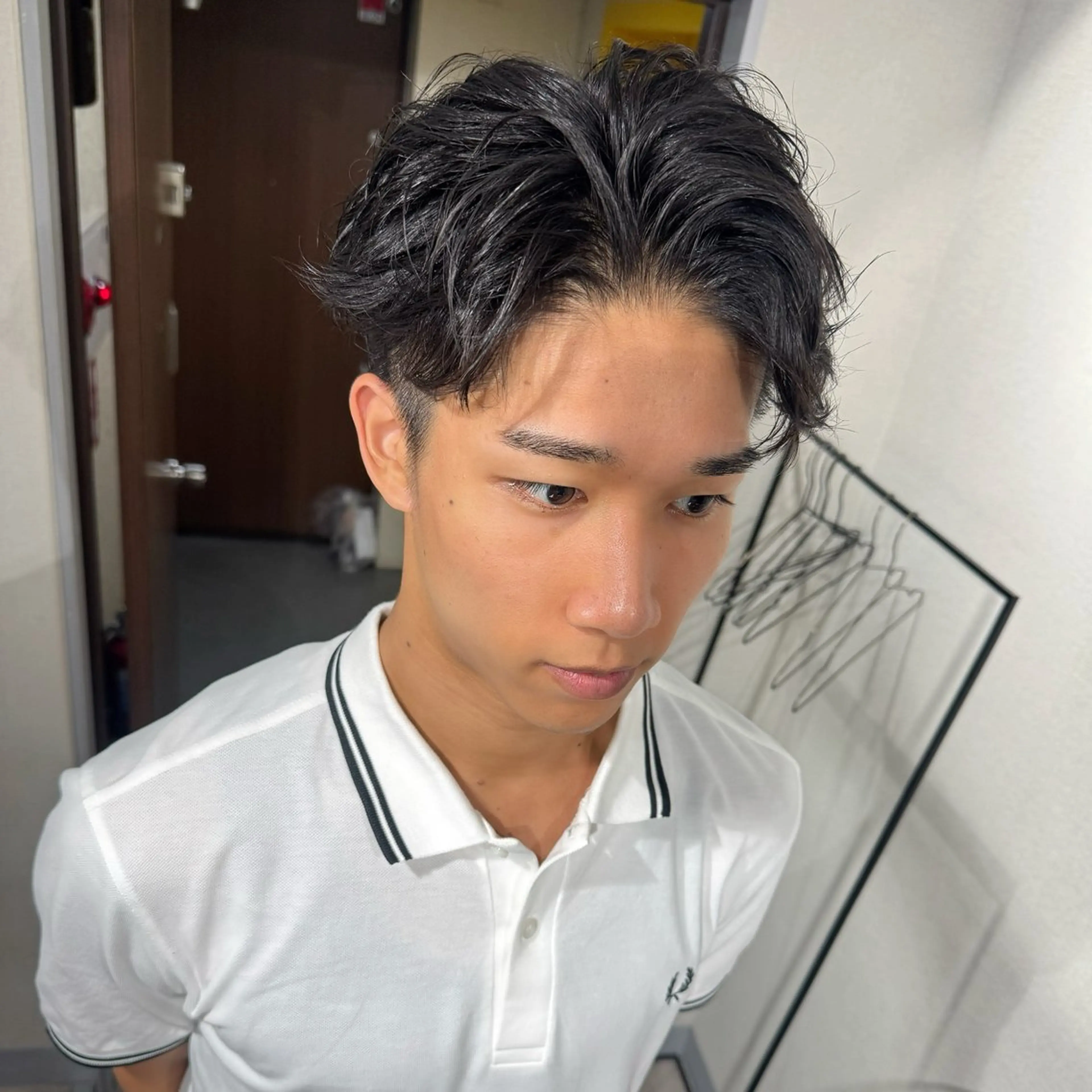 メンズ カット パーマ ヘアセット 表参道フェザーパーマ ニュアンスパーマのヘアスタイル