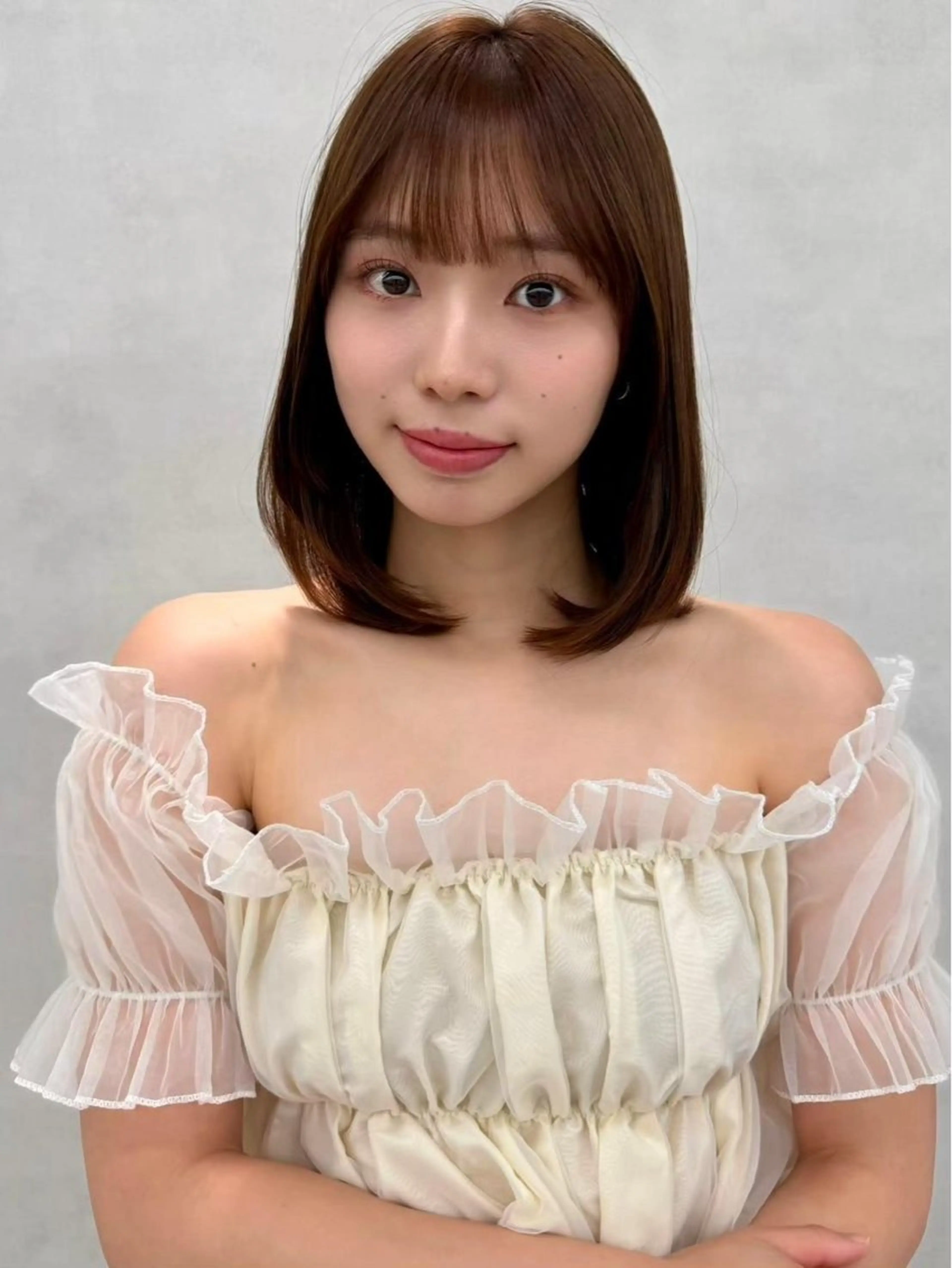 ミディアム カラー ヘアアレンジ アッシュ 透明感カラー グレージュ 髪質改善 カット ヘアカラー ✨韓国レイヤー/ 透明感カラー✨冨永剛のヘアスタイル