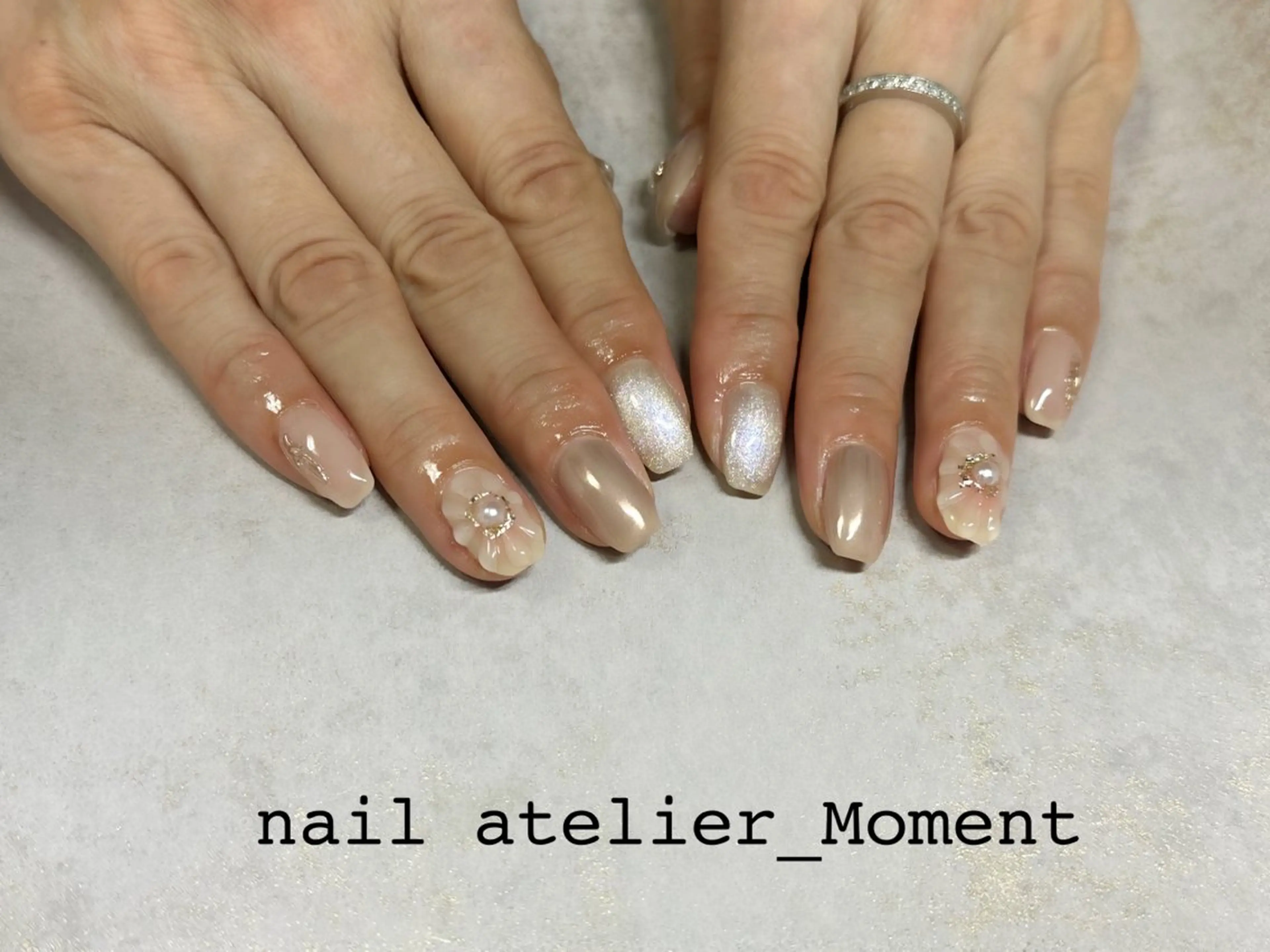 ネイル フラワーネイル ぷっくりネイル ハンドネイル nail atelier_Moment所属・nail Momentのネイルデザイン