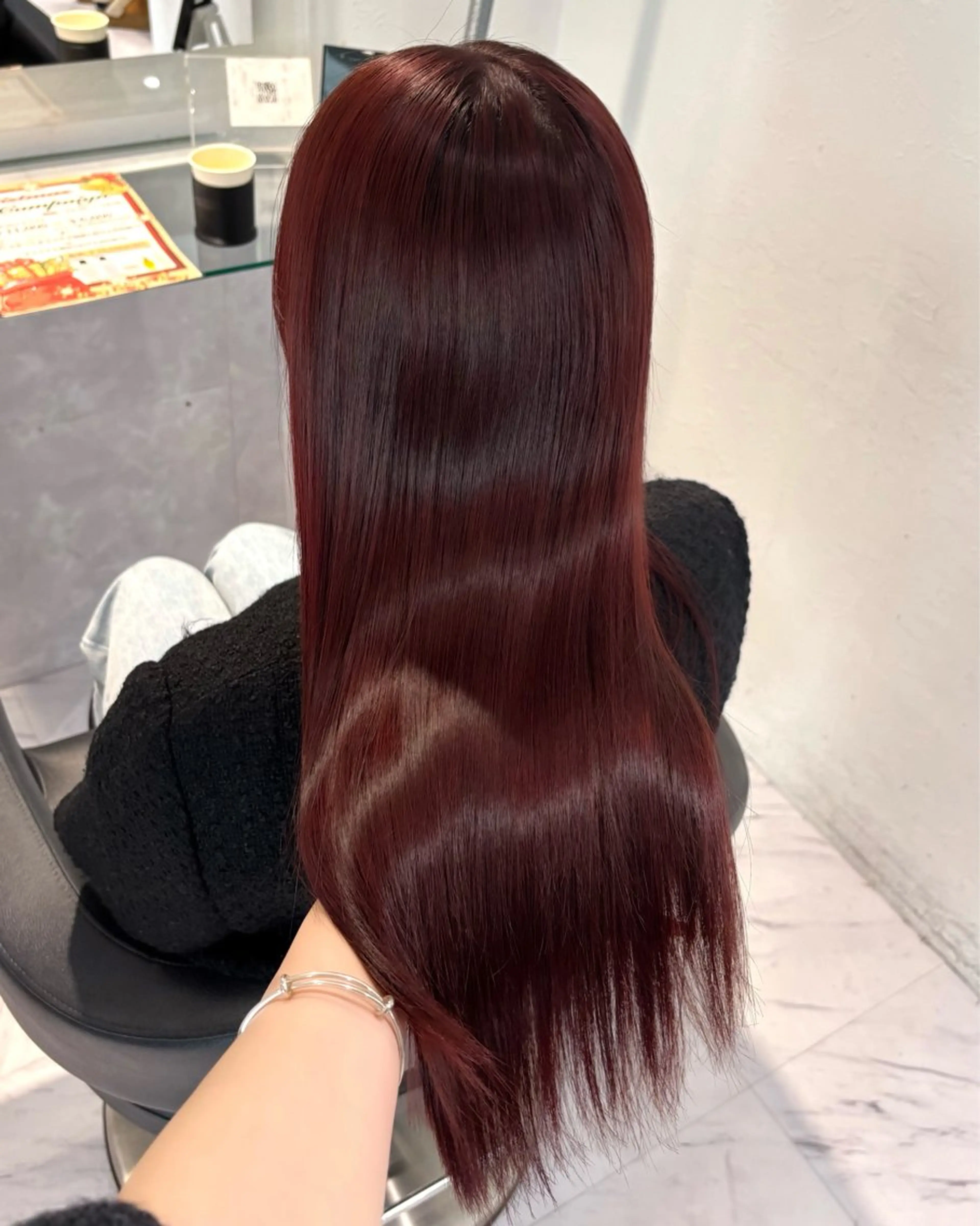 ロング カラー ヘアカラー トリートメント ヘッドスパ ヘアセット 表参道♡暗髪^ྀི 艶カラー♡アユミのヘアスタイル