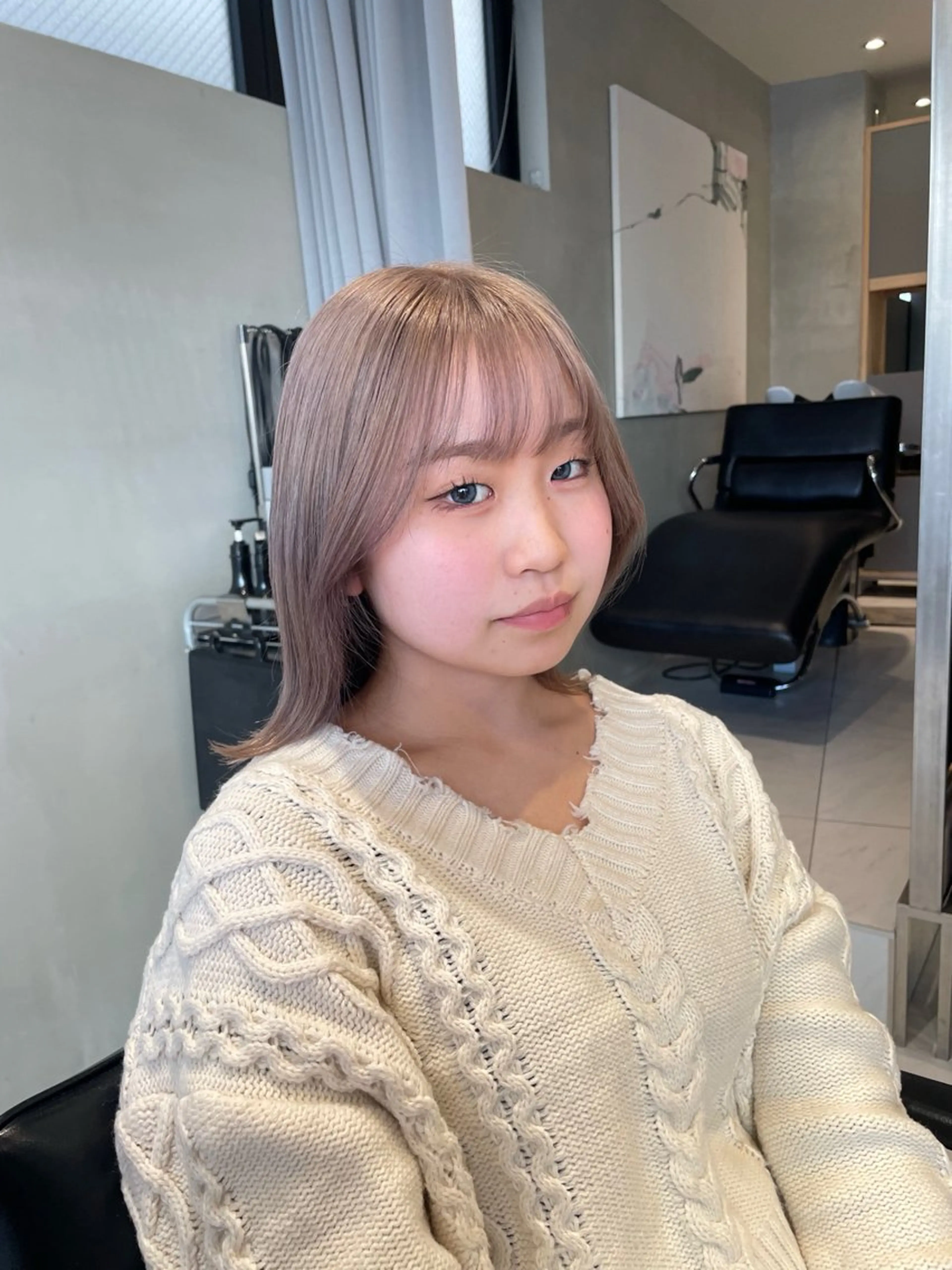 ミディアム カラー ヘアアレンジ ヘアカラー トリートメント ヘッドスパ ヘアセット 艶髪/レイヤーカット 🐣misakiのヘアスタイル