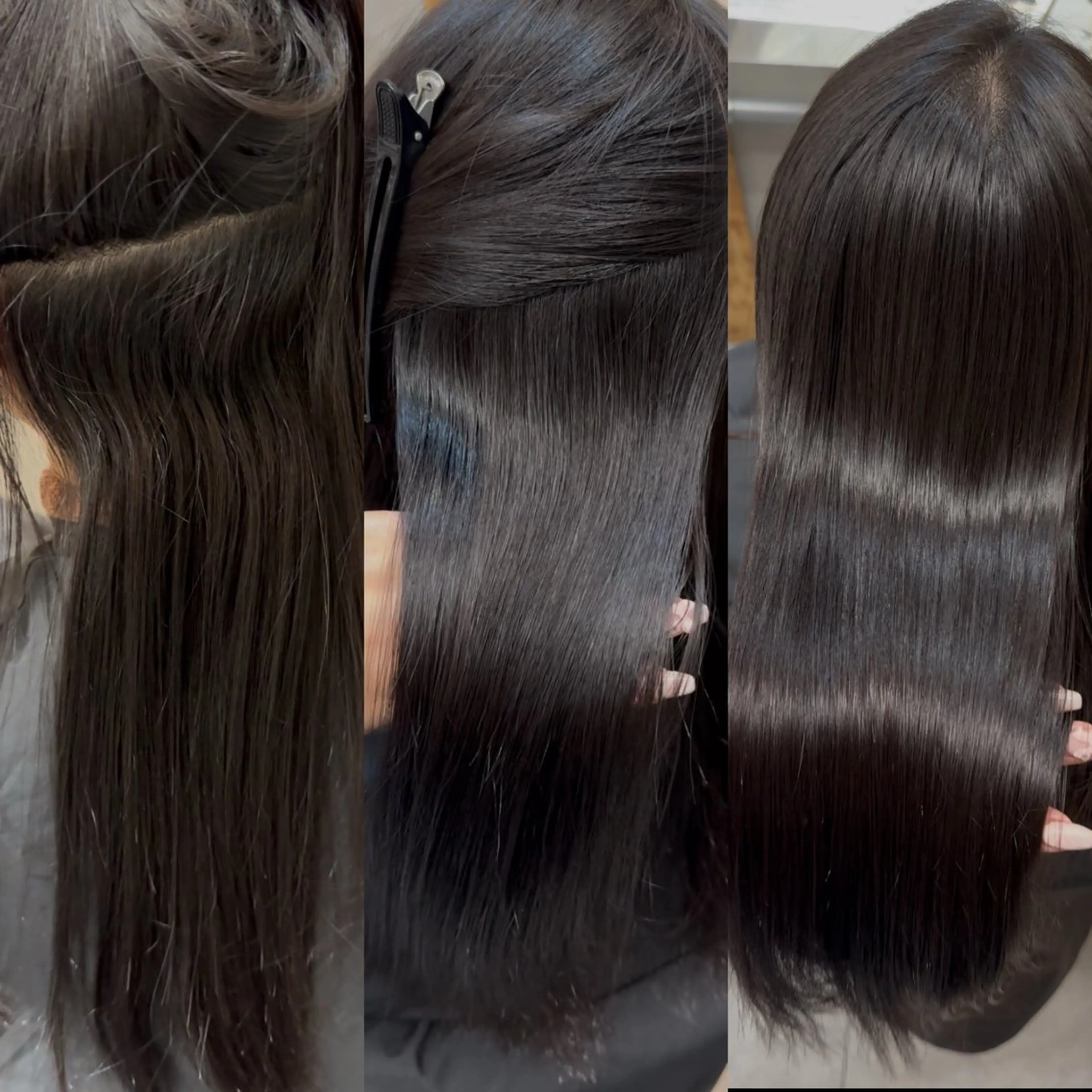 ロング カラー ブリーチ くせ毛 縮毛矯正 縮毛矯正 暖色カラー/縮毛矯正 なーな🎀🤍のヘアスタイル