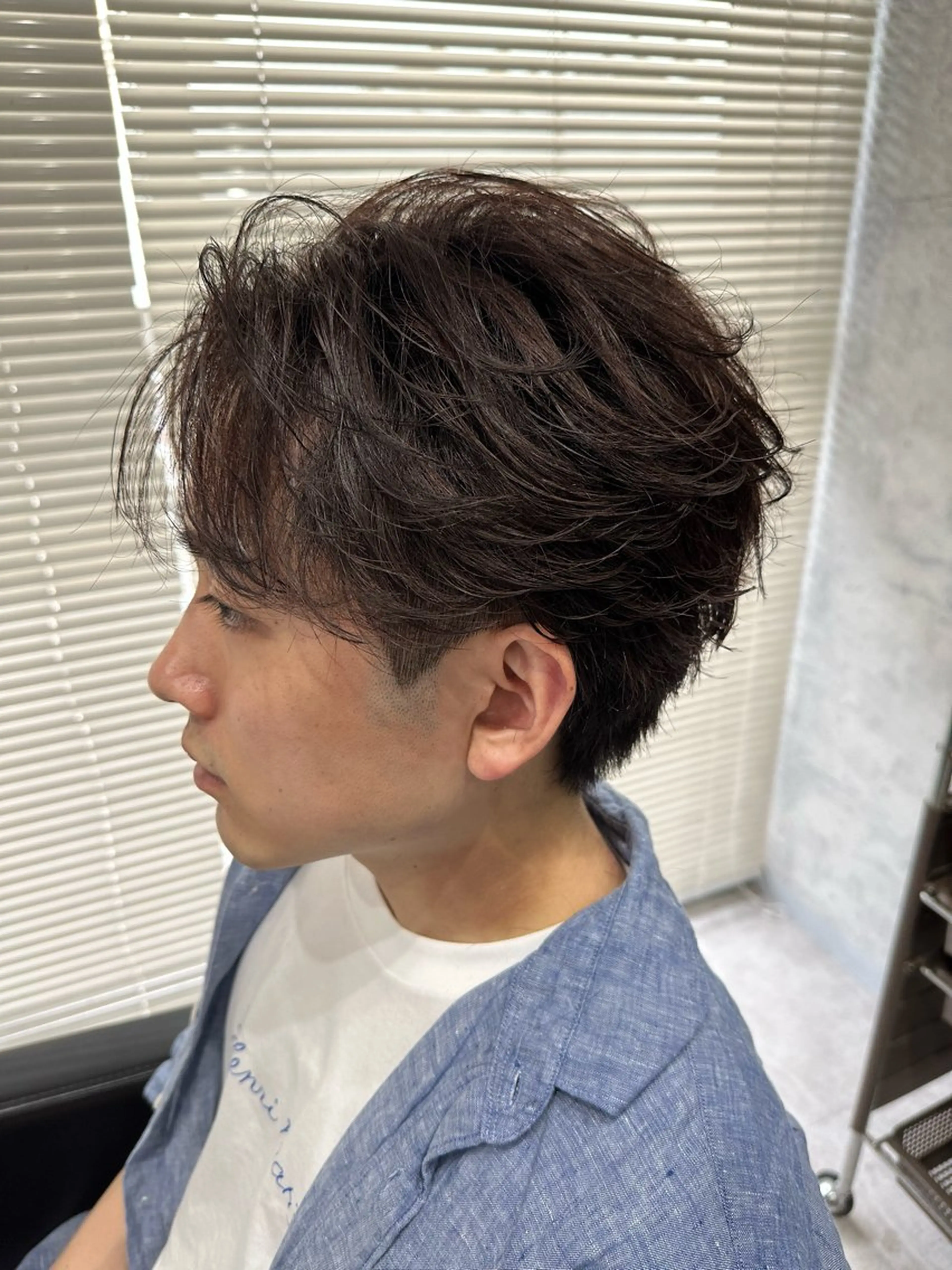 ショート パーマ メンズ フェザーパーマ メンズパーマ カット パーマ 「パーマ指名No1 🥇」小日向悠のヘアスタイル