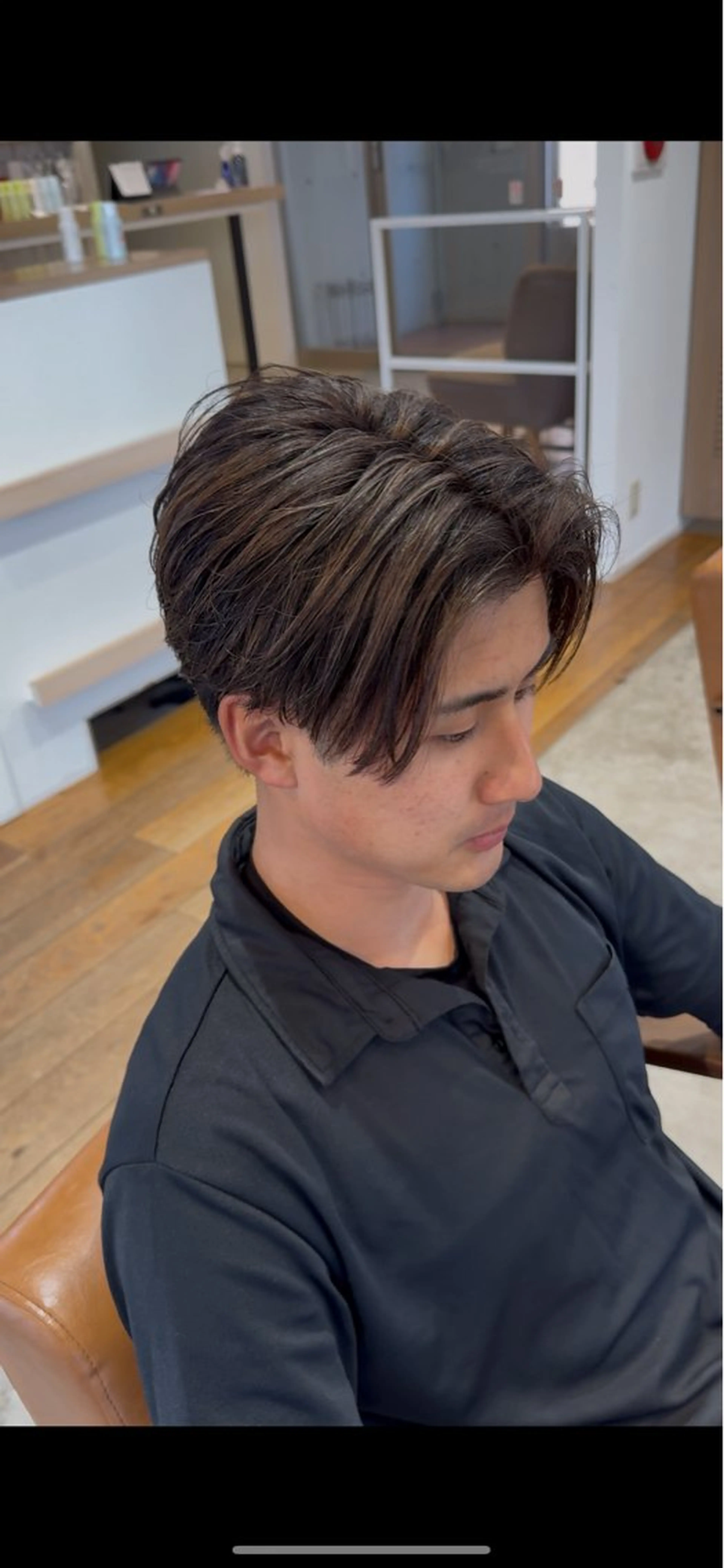 メンズ センターパート カット 縮毛矯正 vivid所属・麻生誠 メンズ特化❤️‍🔥のヘアスタイル