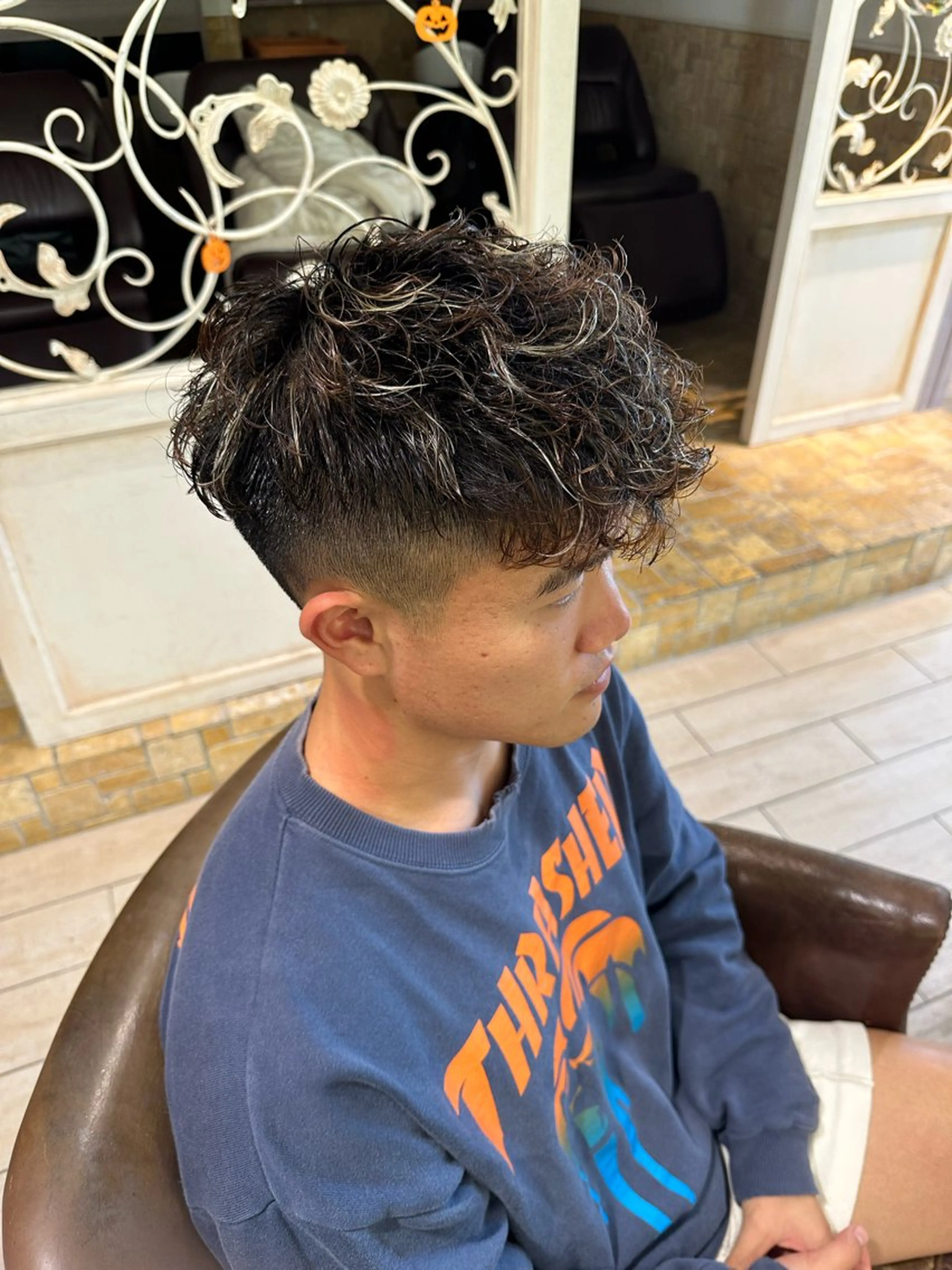 カラー パーマ メンズ 増渕 駿介のヘアスタイル