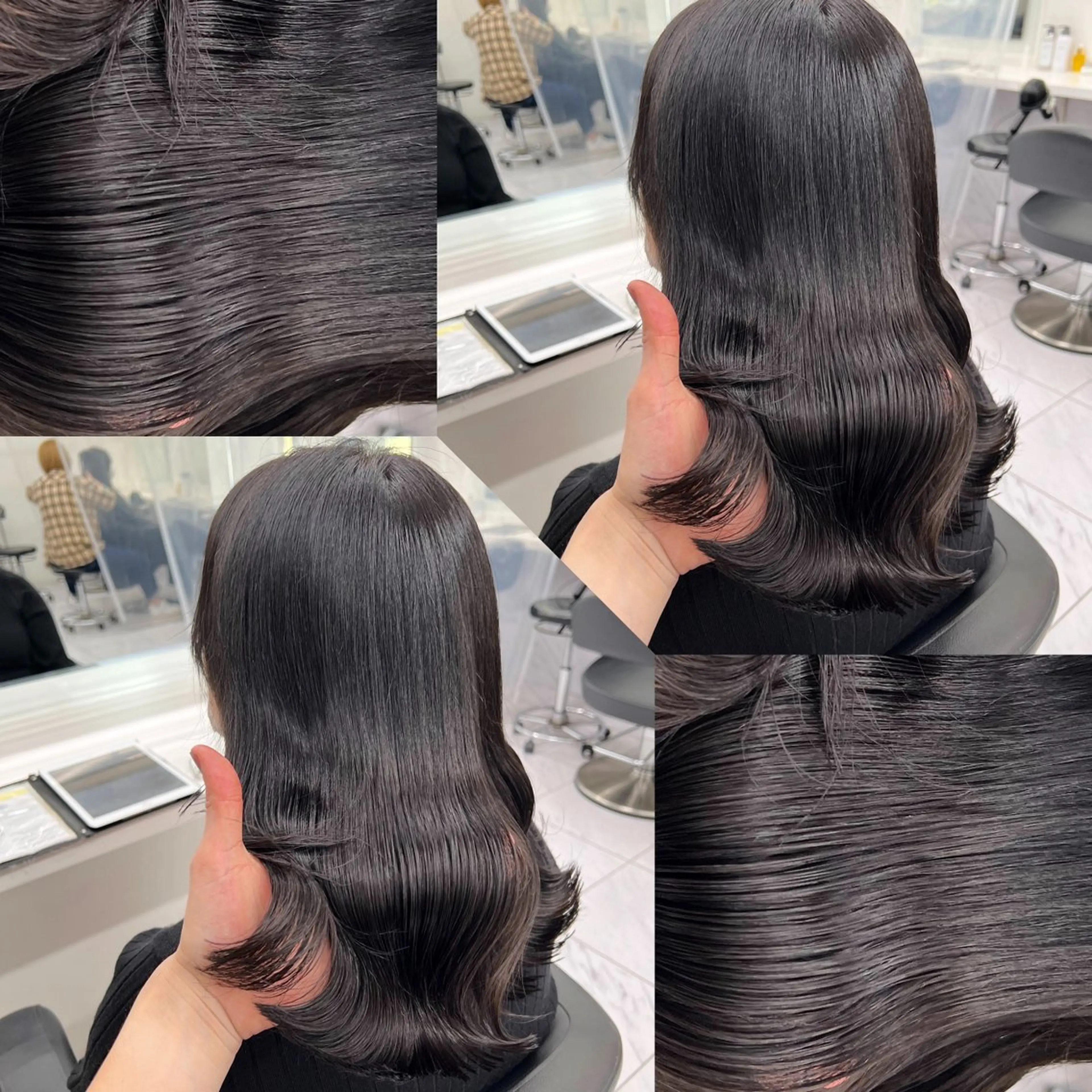 ミディアム カラー カット ヘアカラー ヘアセット 韓国風ベージュ🤎 赤みなし🌿横浜🤎のヘアスタイル