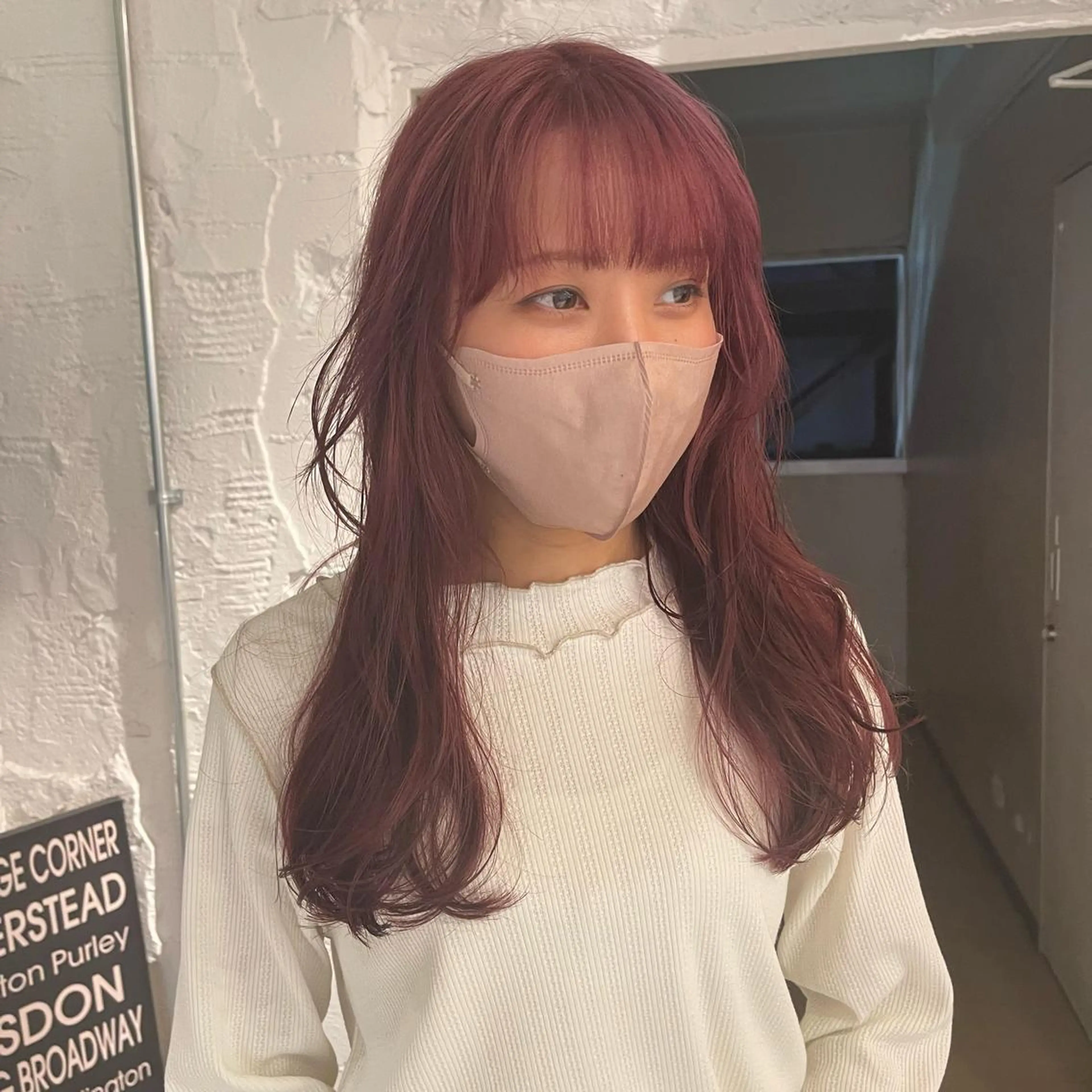 ロング カラー ピンクカラー パープルカラー ヘアカラー トリートメント lunty miichiのヘアスタイル
