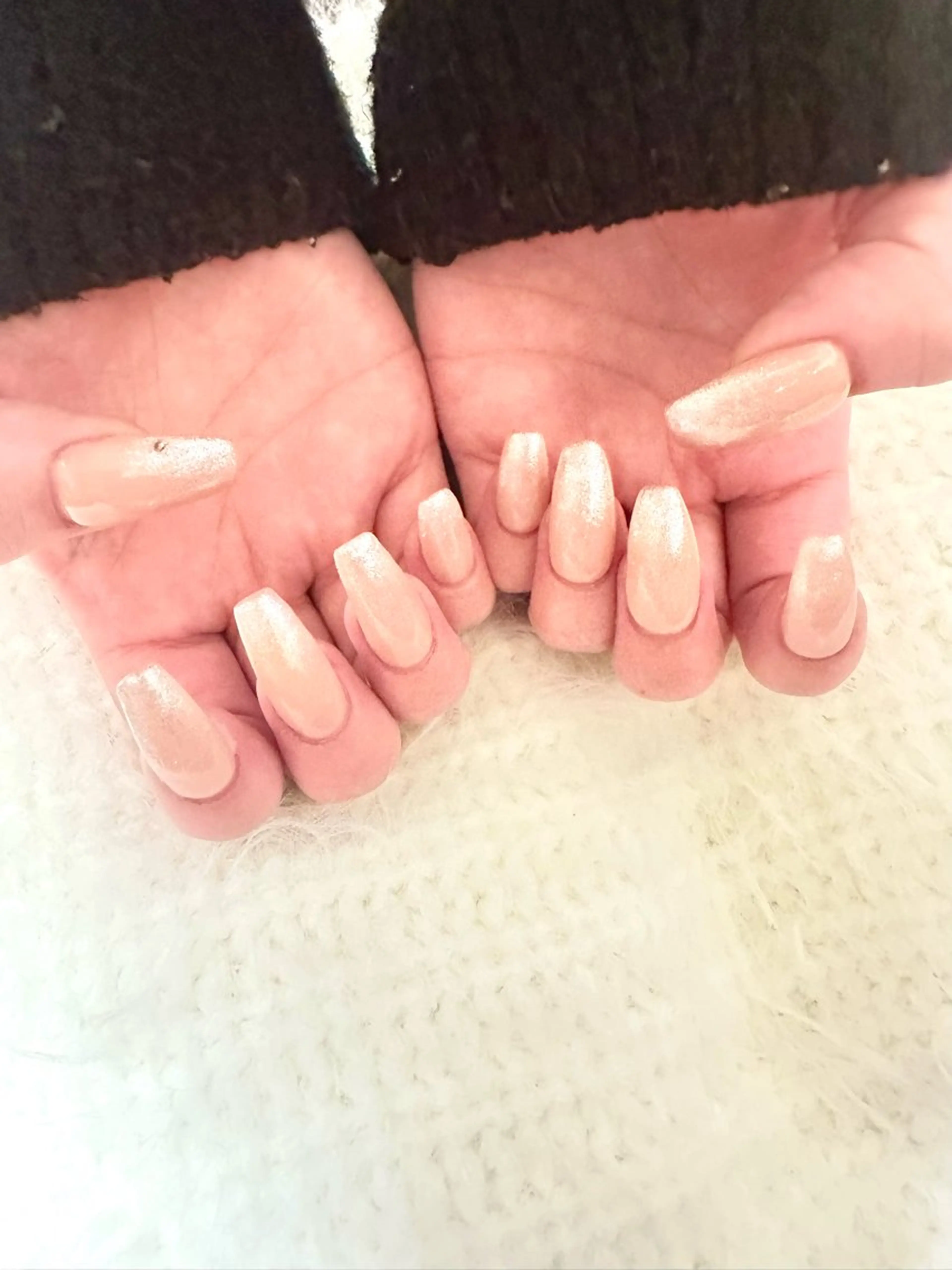 ネイル ラメ(グリッター) ラメグラデーション ピンク ピンクベージュ Lumie〜 ネイルと癒しの空間〜のネイルデザイン