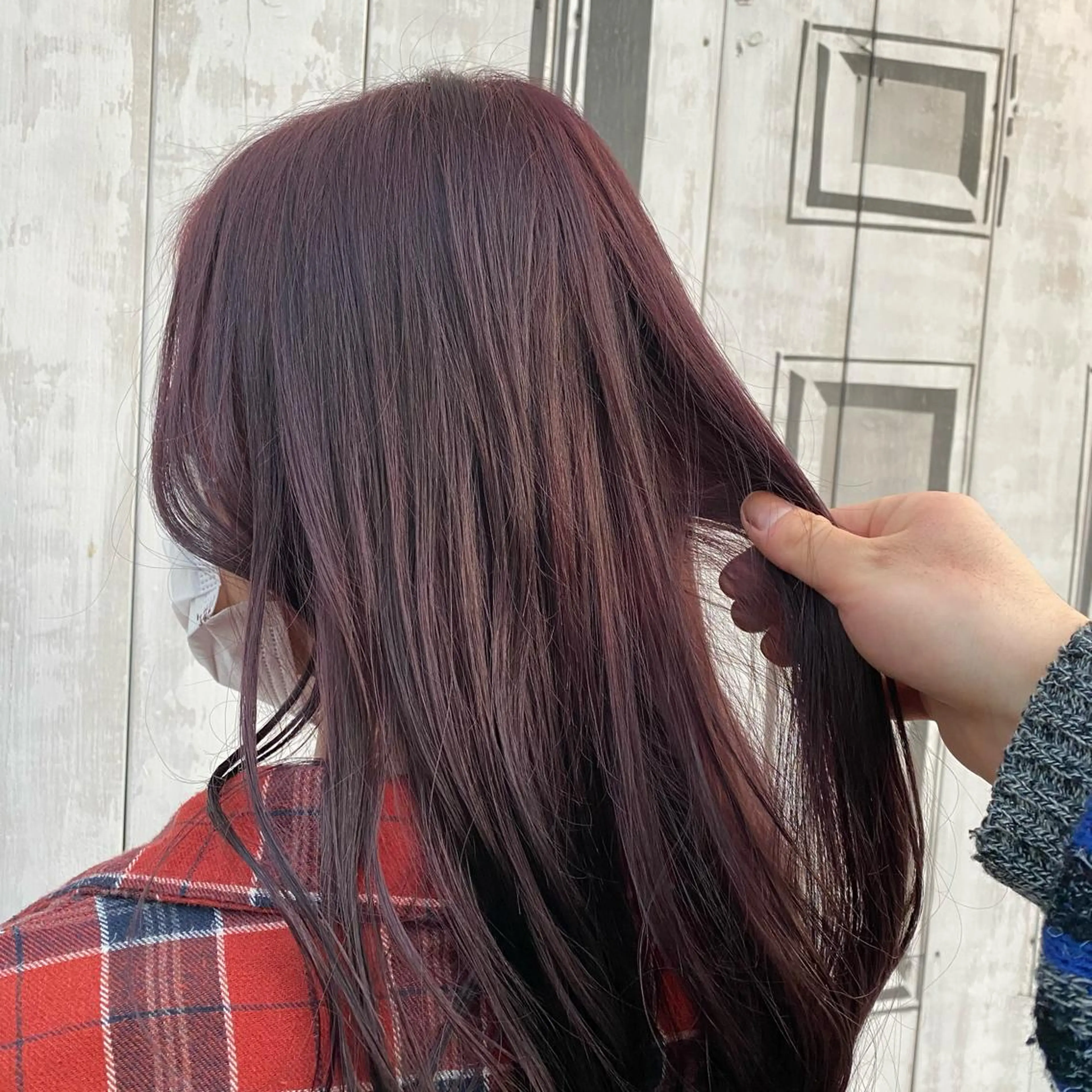 ロング カラー ブリーチ ブラウンカラー ピンクカラー ピンクブラウン Sia中野新橋 田中 優莉乃のヘアスタイル