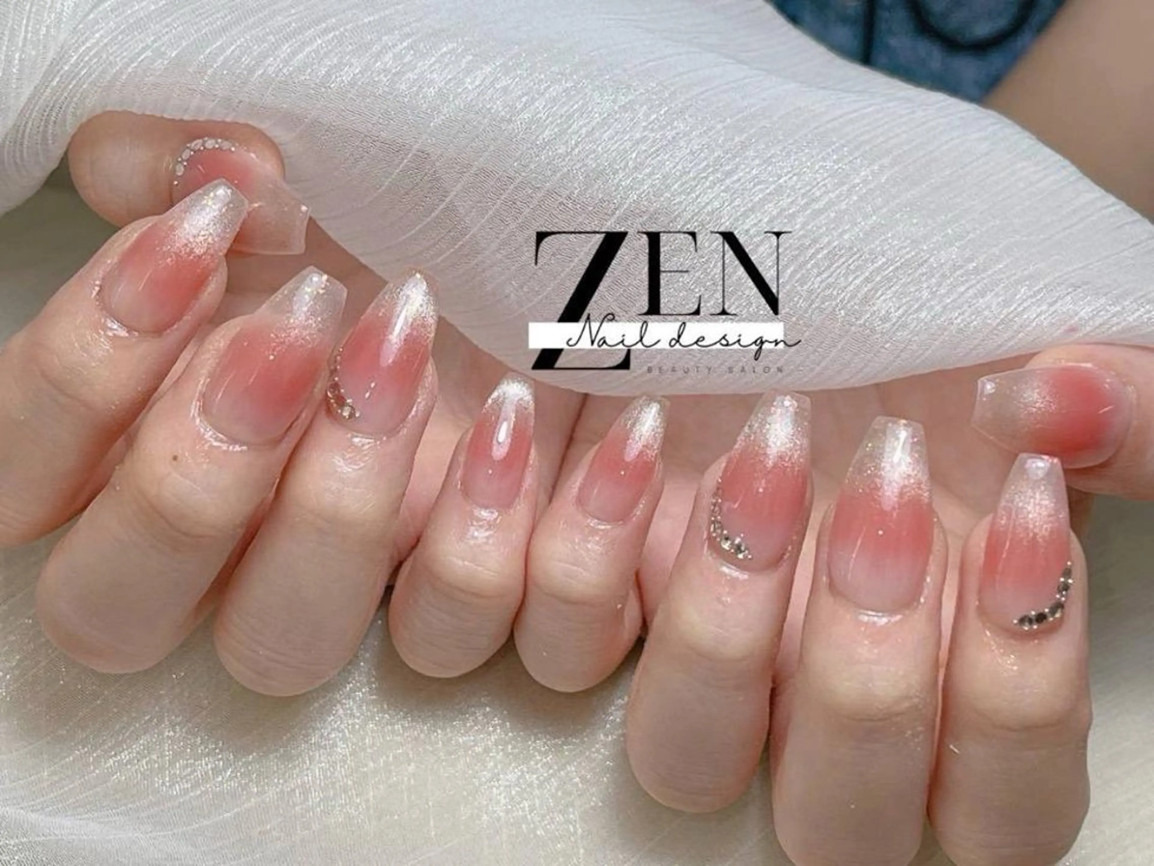 ネイル チークネイル 長さ出し フレンチネイル 韓国ネイル マグネットネイル ハンドネイル Zen Nail Design 池袋のネイルデザイン