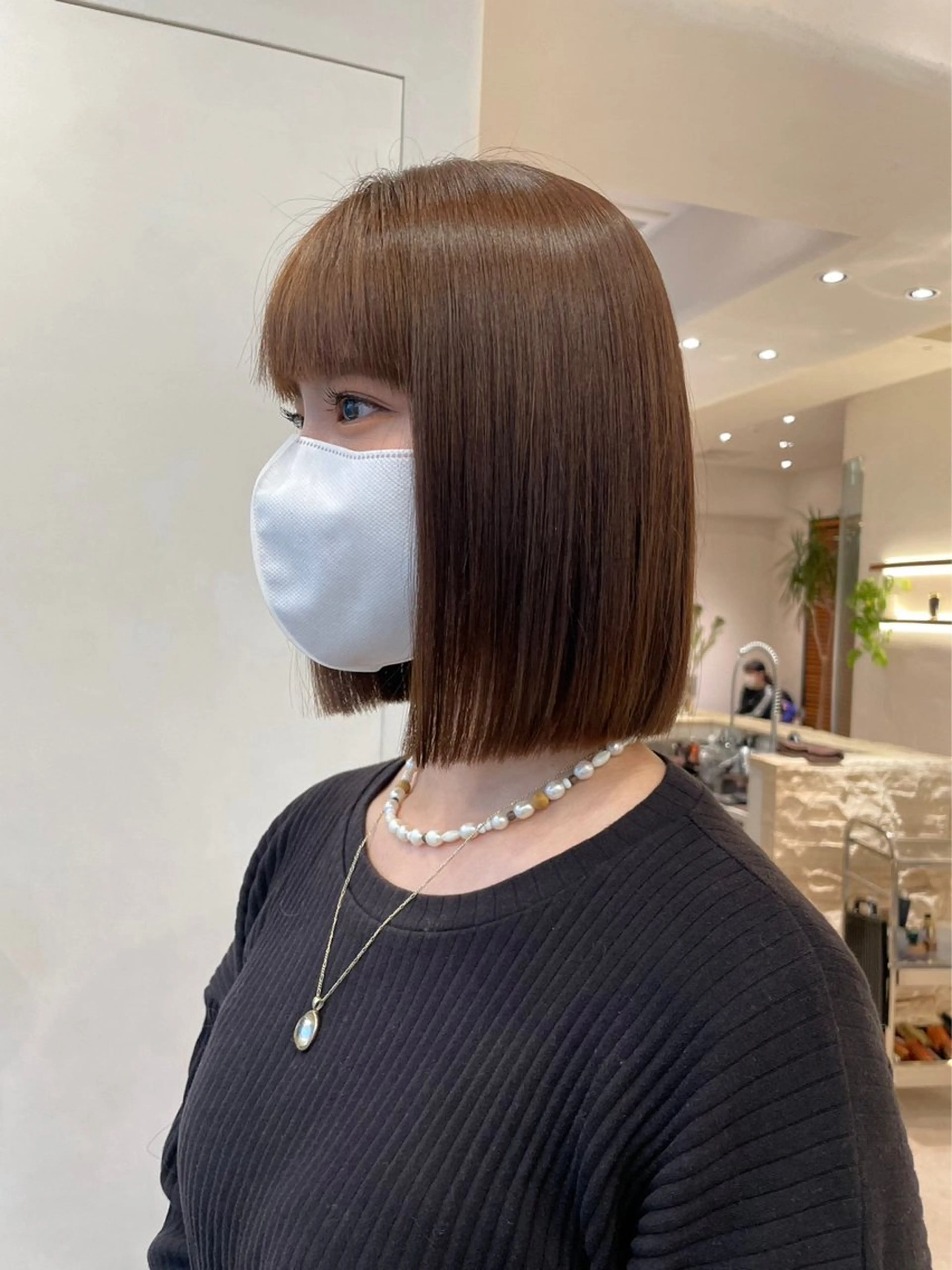 ミディアム カラー カット トリートメント 渋谷/垢抜けボブ 髪質改善/ショウゴのヘアスタイル
