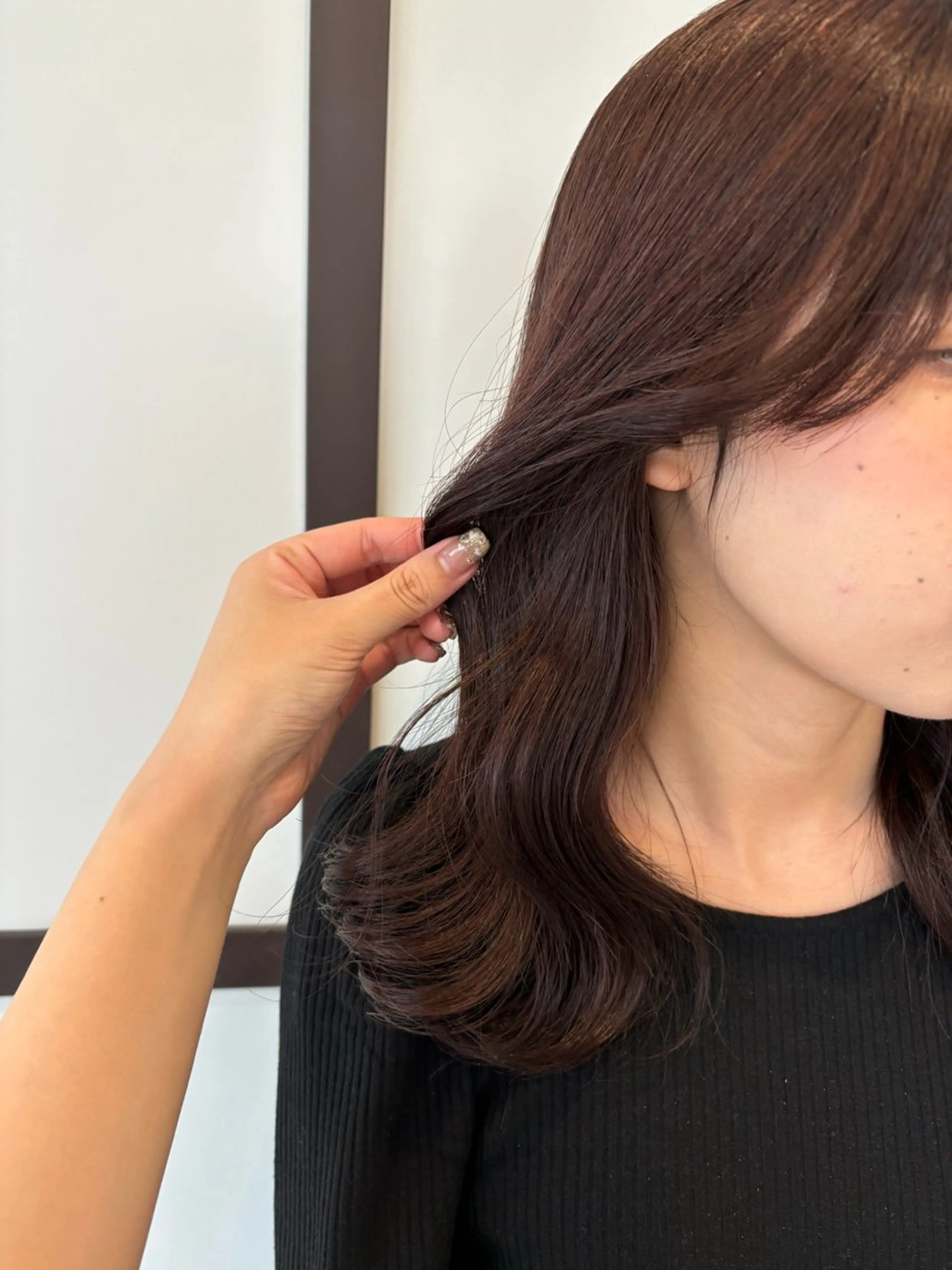 セミロング ヘアカラー トリートメント yui🥀/ボブ /暖色/レディースのヘアスタイル
