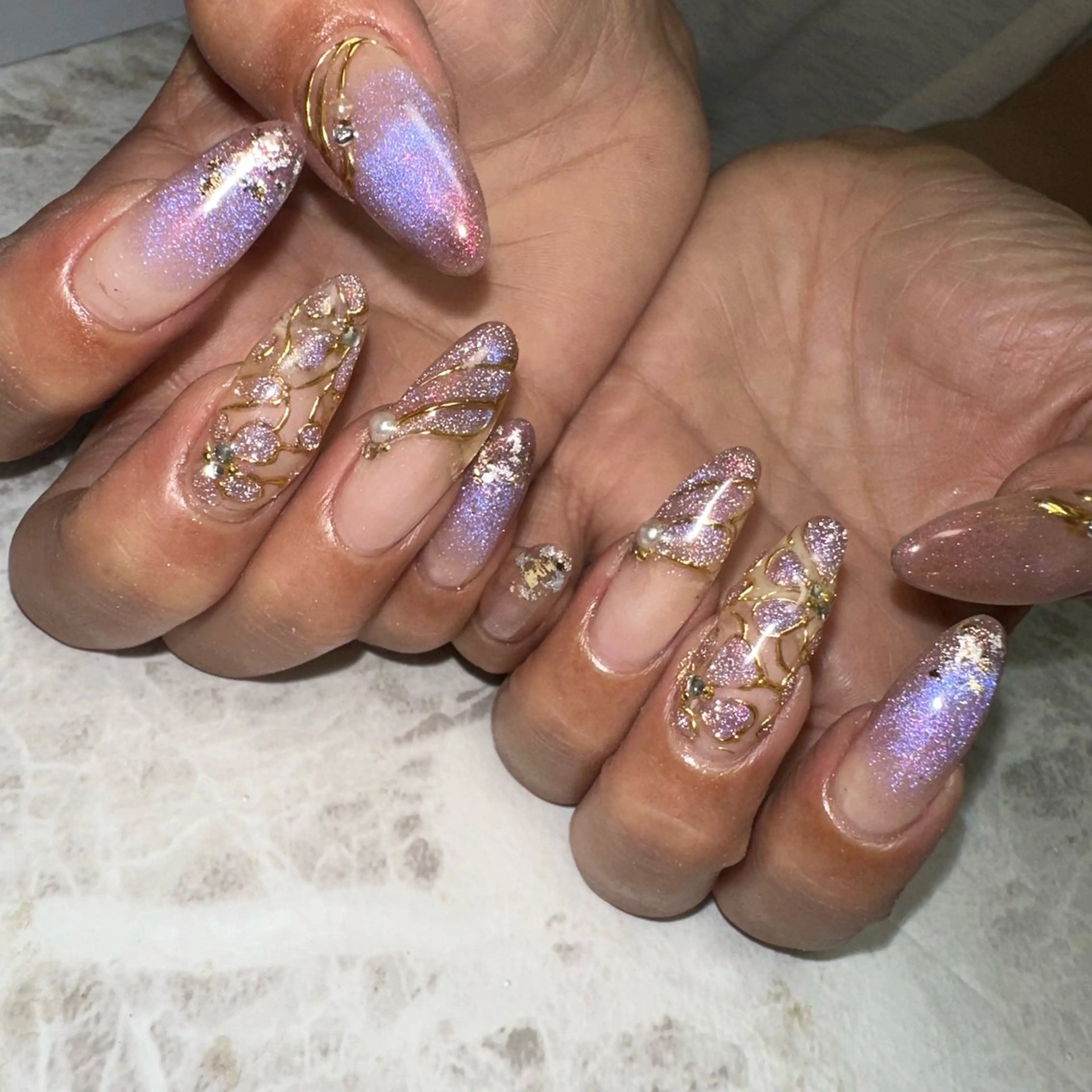 ネイル フラッシュネイル キラキラネイル 🤎CHARME NAIL🤎のネイルデザイン
