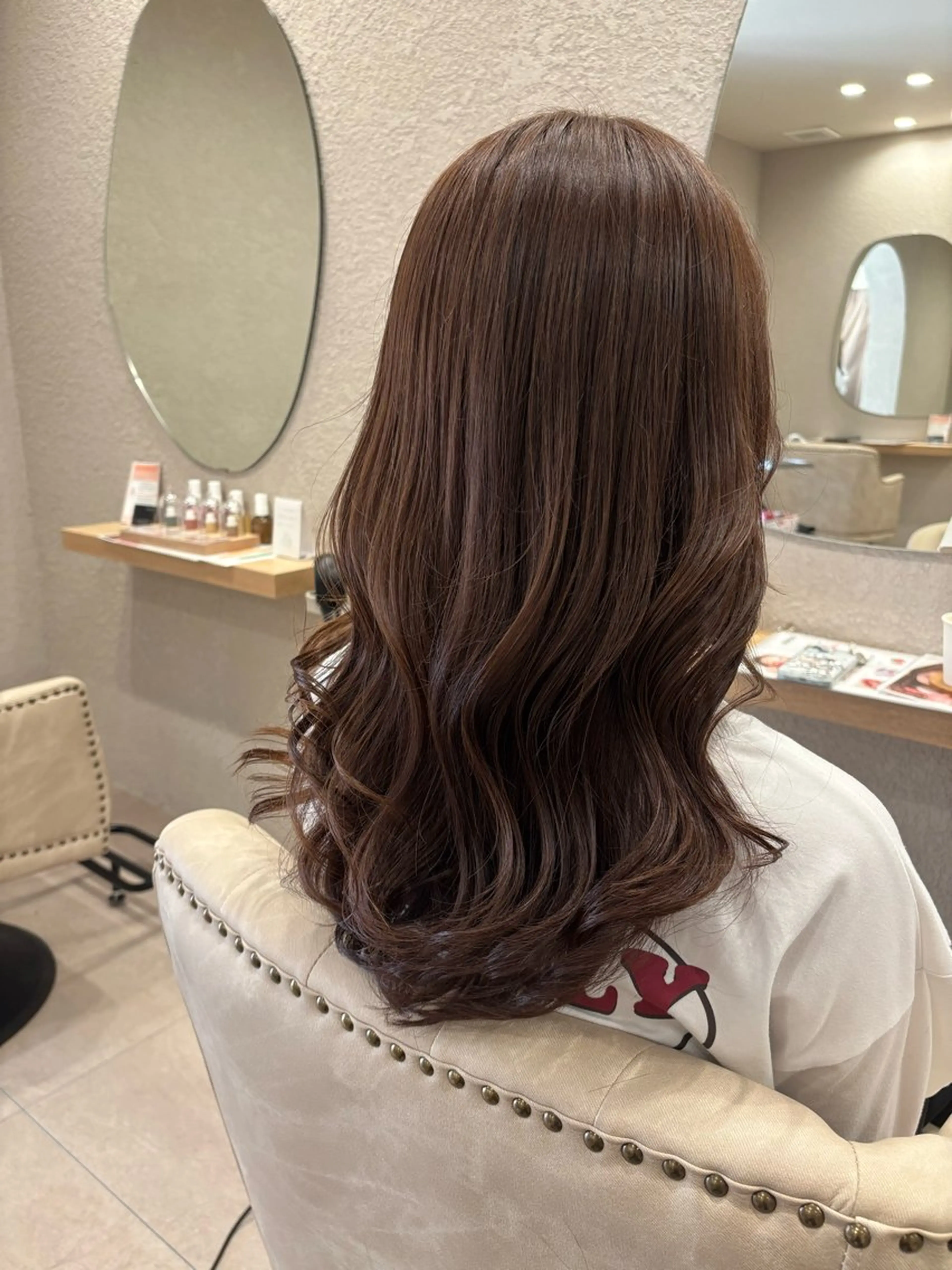 セミロング 透明感カラー⭐️🌈 野村玲美のヘアスタイル