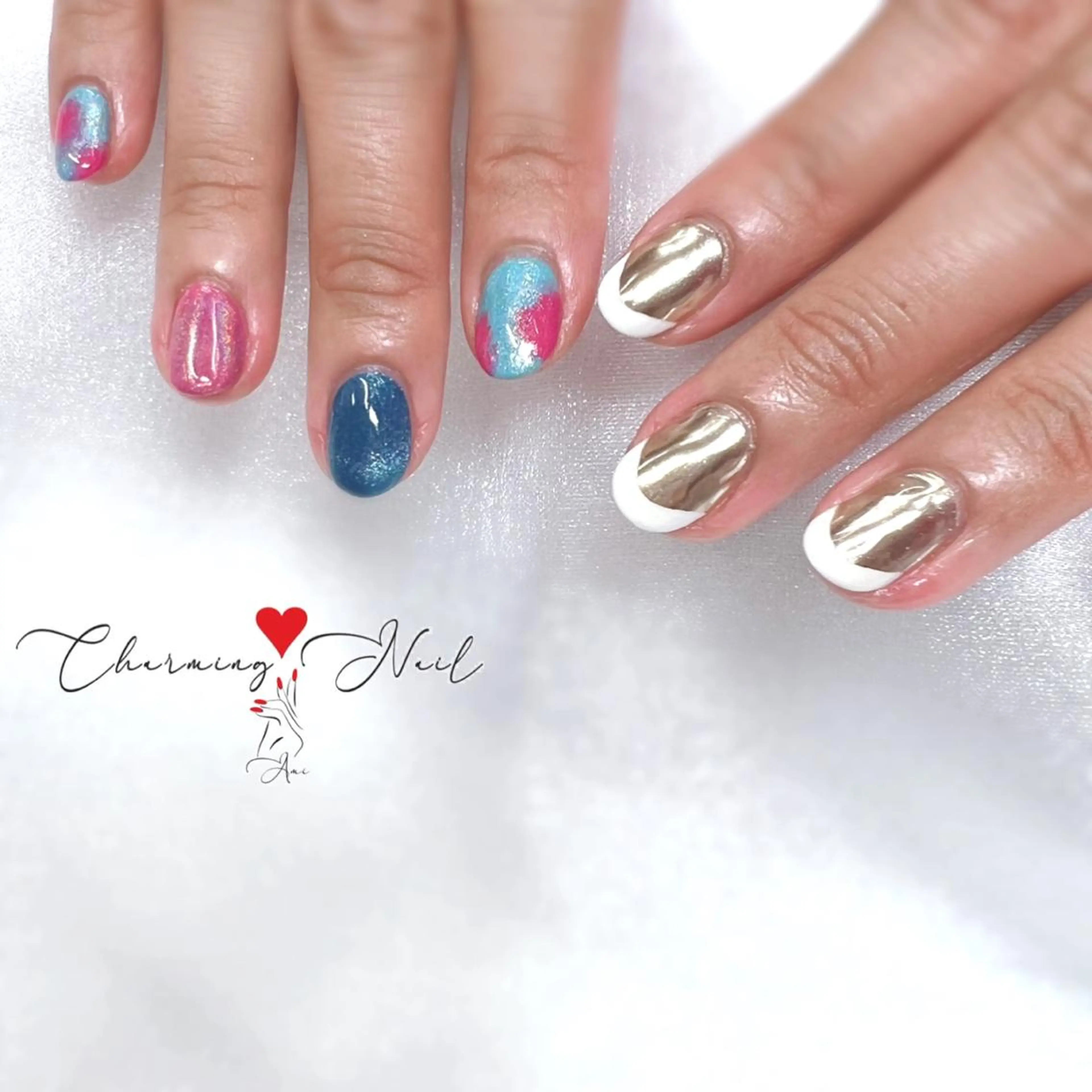 ネイル オーロラネイル フレンチネイル ミラーネイル 持ち込み ニュアンスネイル Charming❤️Nail所属・Nailist Amiのその他イメージ