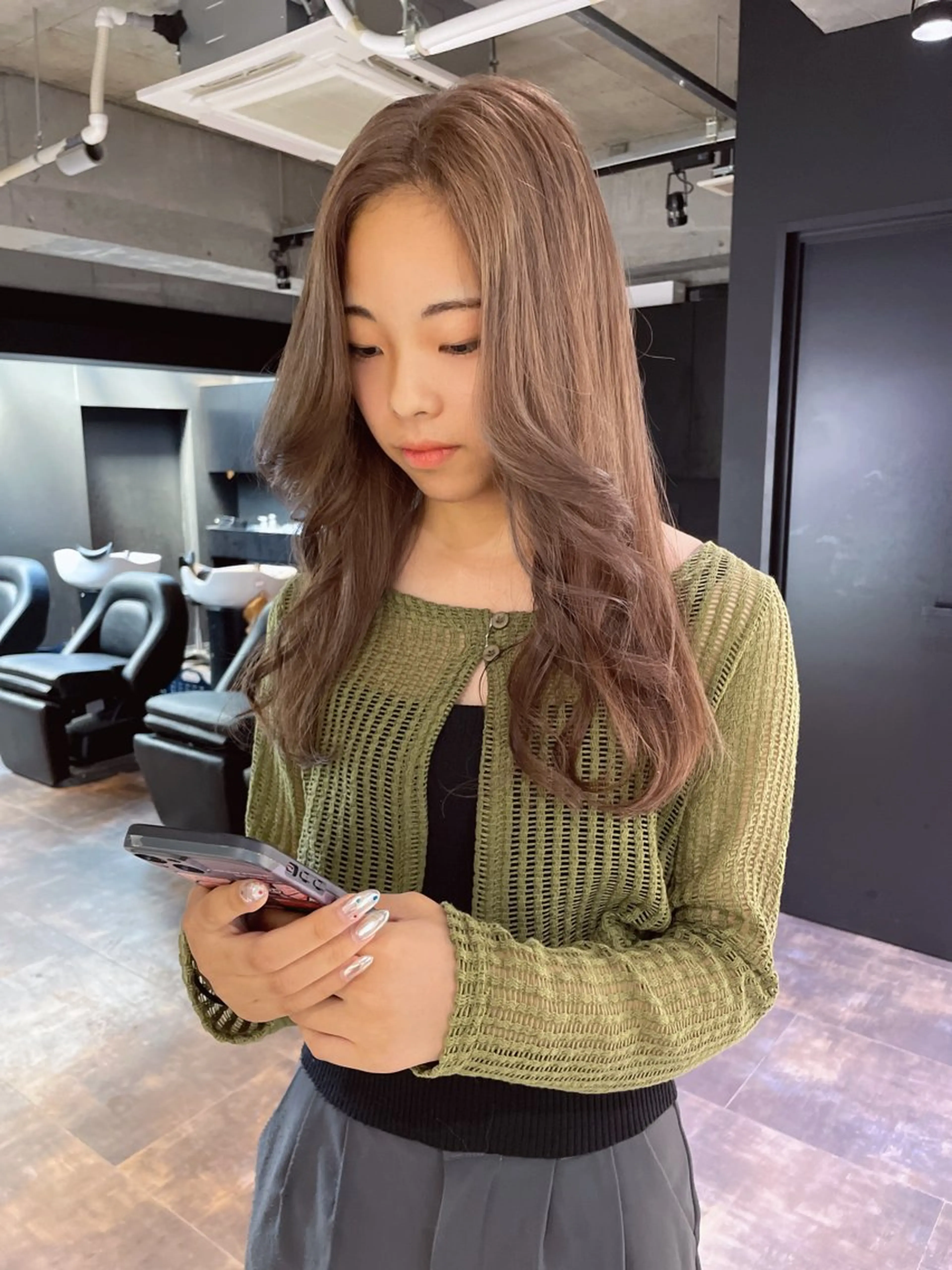 ロング カラー ブリーチ 透明感カラー ヘアカラー 心斎橋/ブリーチ minamiのヘアスタイル